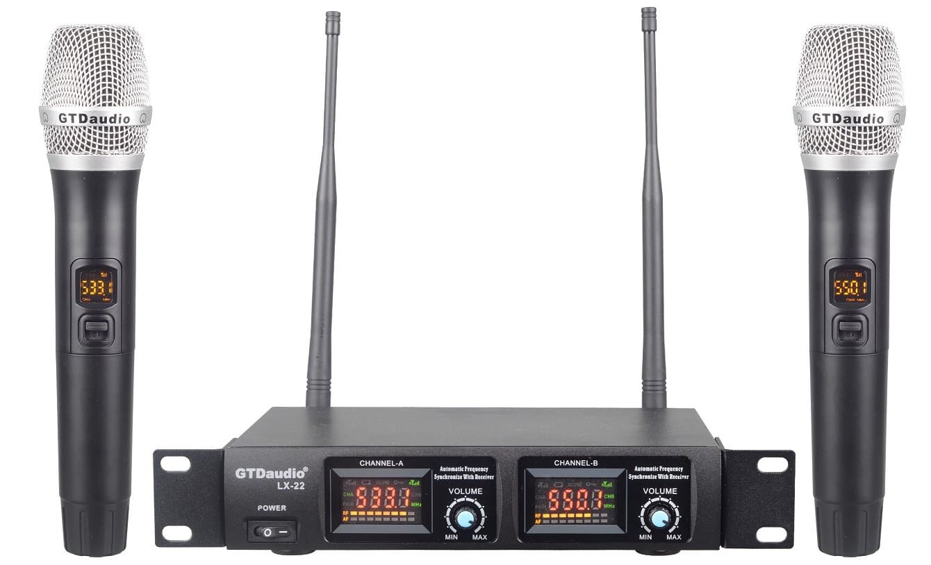 GTD Audio UHF 32 Changeable Frequency Channels Professional Wireless Microphone Karaoke Mic System LX22