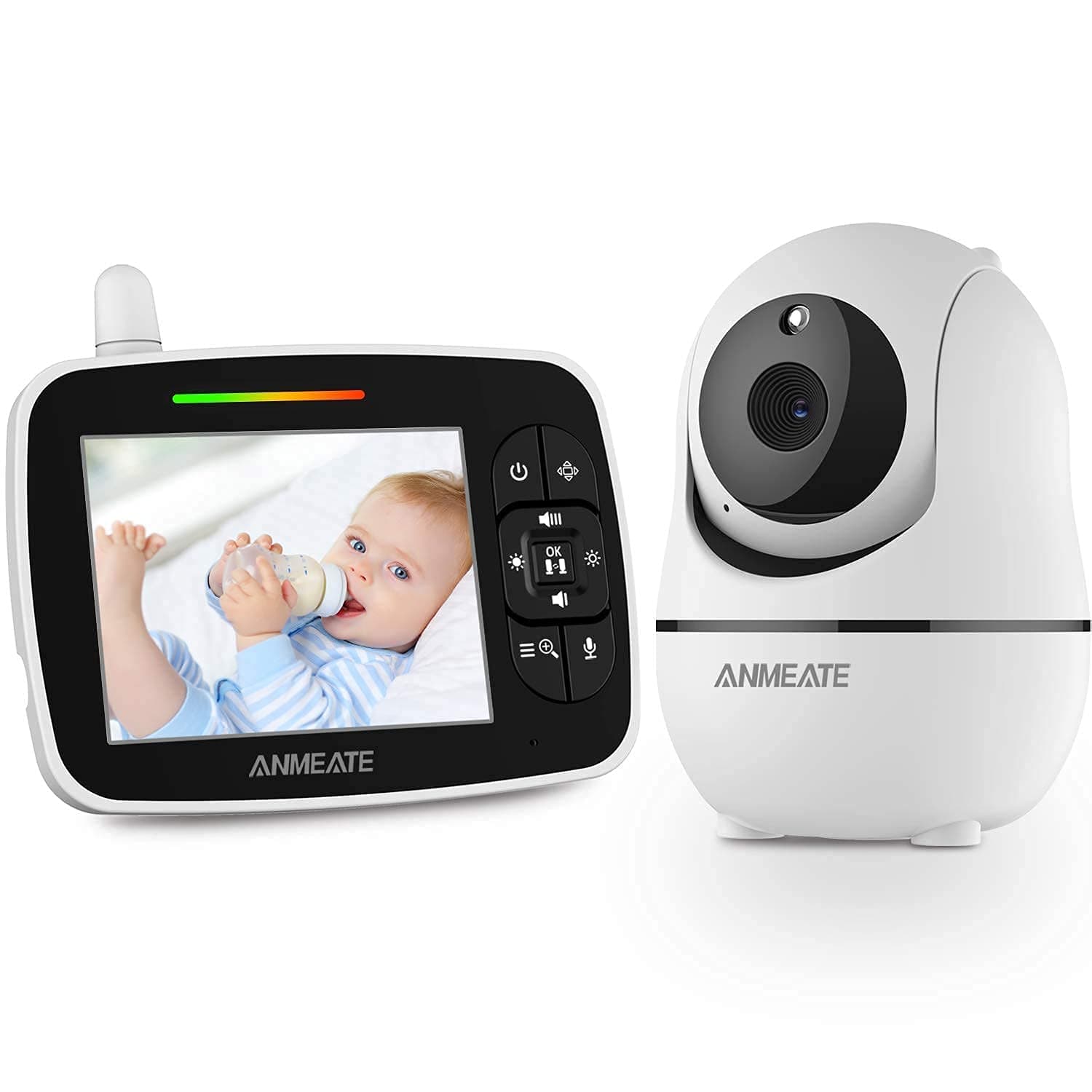 Baby Monitor with Remote Pan-Tilt-Zoom Camera, 3.5” Large Display Video Baby Monitor with Camera and Audio |Infrared Night Vision |Two Way Talk | R...