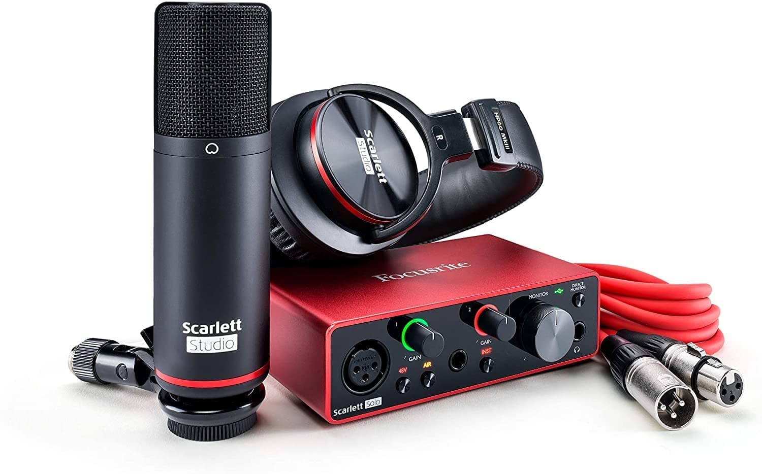 Focusrite Scarlett Solo Studio 3rd Gen USB Audio Interface Bundle for the Guitarist, Vocalist or Producer with Condenser Microphone and Headphones ...