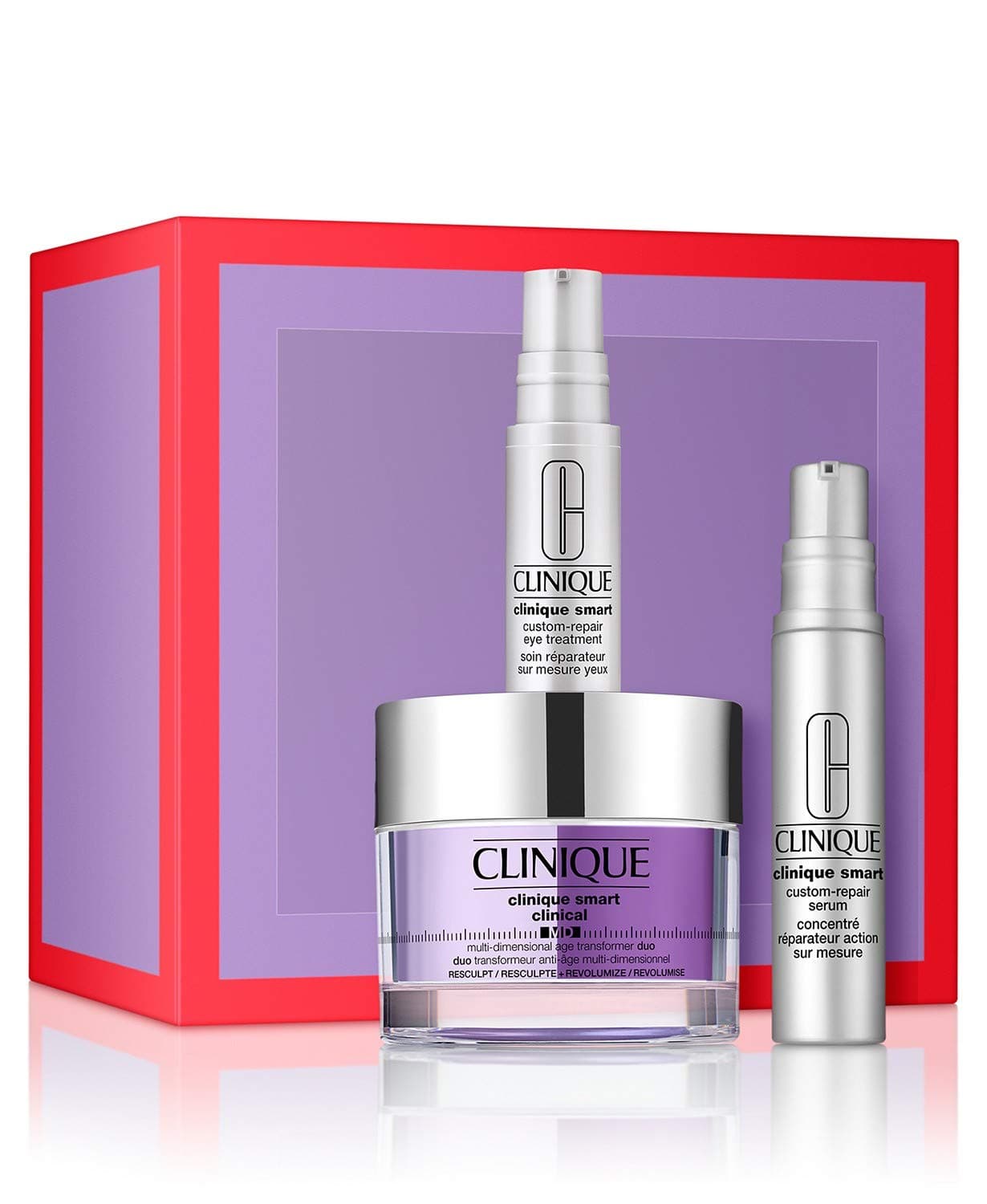 Clinique, Smart Clinical 3Piece Set De Aging 1.7 Ounce + Repair Serum 0.34 Ounce + Eye Tr 0.17 Ounce, Multi color, De-Aging Experts skin care, 2.21...