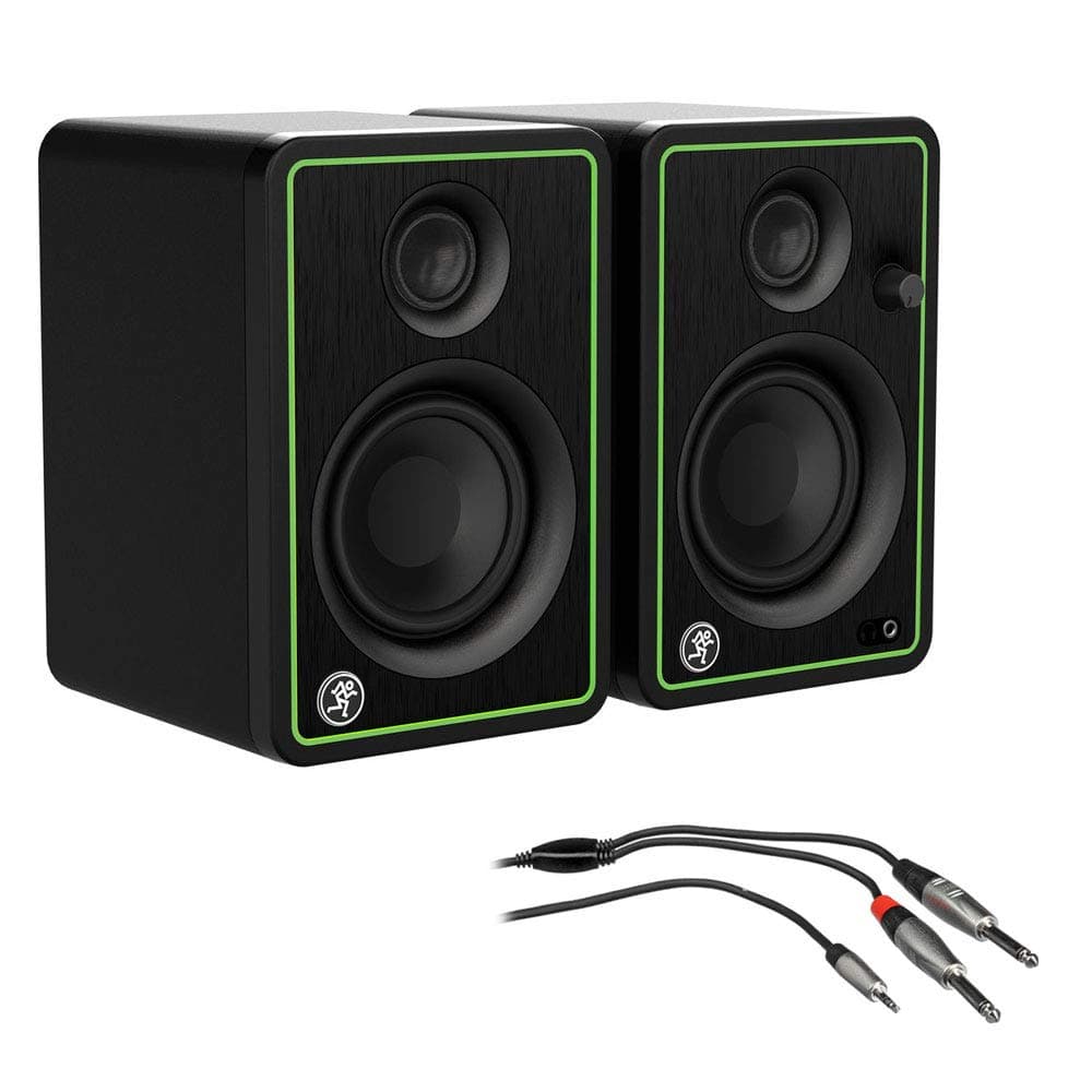 Mackie CR3-X Series 3" Studio Monitors (Pair) with 3' REAN Stereo Breakout Cable Bundle