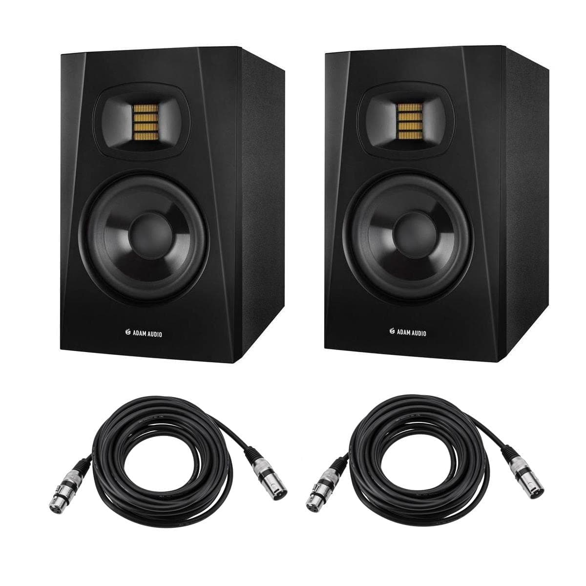 Adam Audio T5V Active Nearfield Monitor (2-Pack) Bundle and Knox Gear 25-Feet XLR Male to XLR Female Microphone Cable (2-Pack)