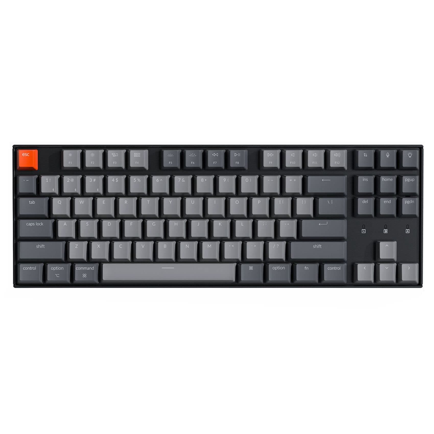 Keychron K8 Tenkeyless Wireless Mechanical Keyboard for Mac, White Backlight, Bluetooth, Multitasking, Type-C Wired Gaming Keyboard for Windows wit...