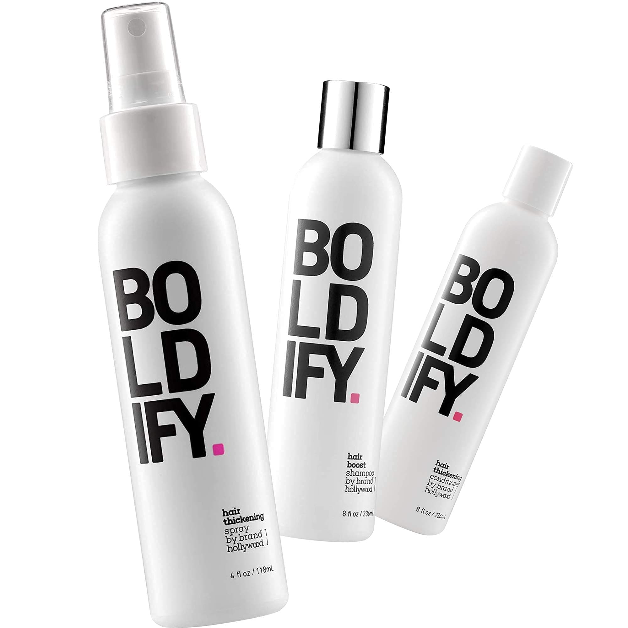 Thickening Spray + Shampoo + Conditioner: Boldify Hair Thickening Bundle: Volume, Root Lift, Texture, Biotin for Hair Retention, Recommended for Me...