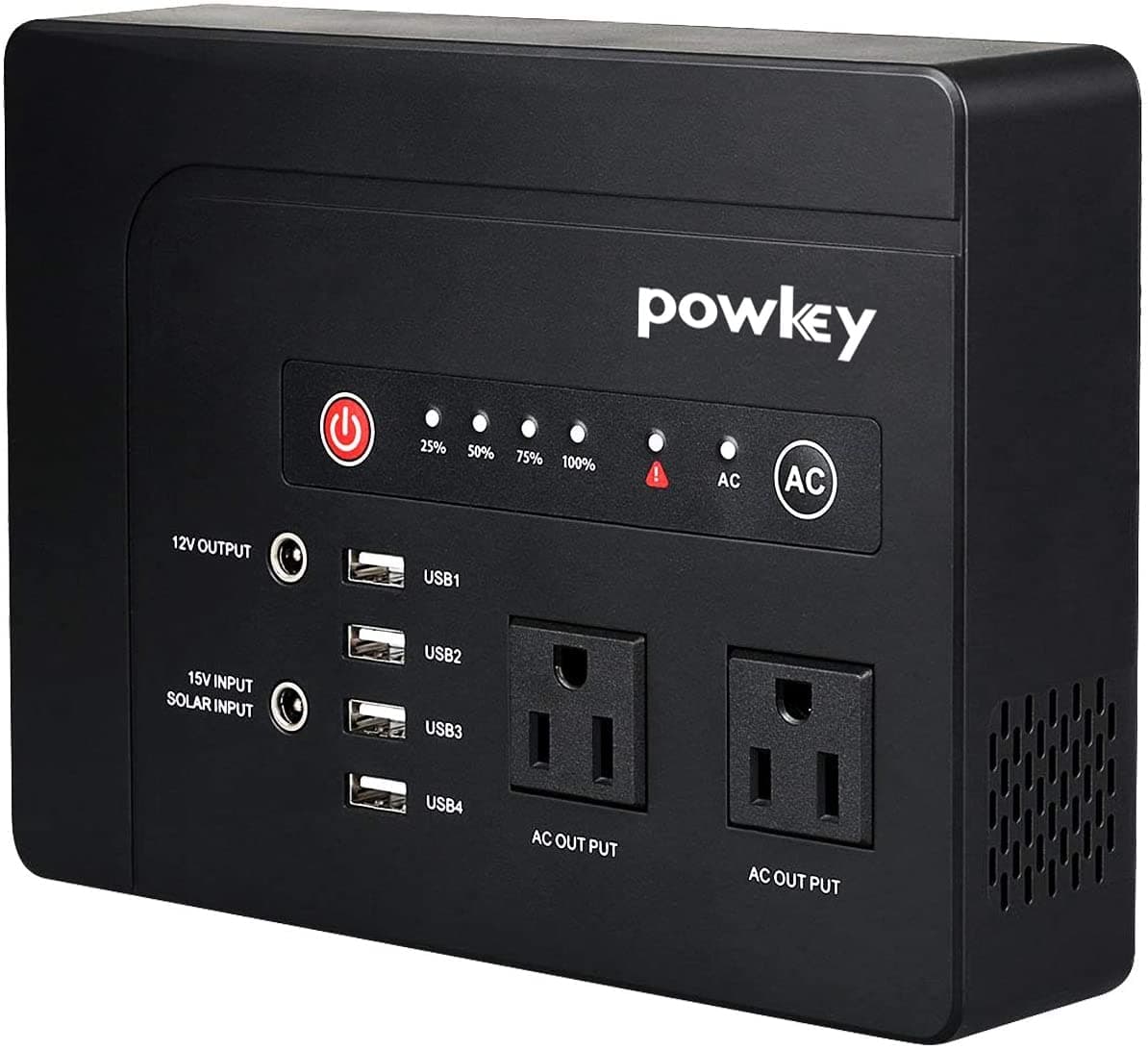 200Watt Portable Power Bank with AC Outlet, Powkey 42000mAh Rechargeable Backup Lithium Battery, 110V Pure Sine Wave AC Outlet for Outdoor RV Trip ...