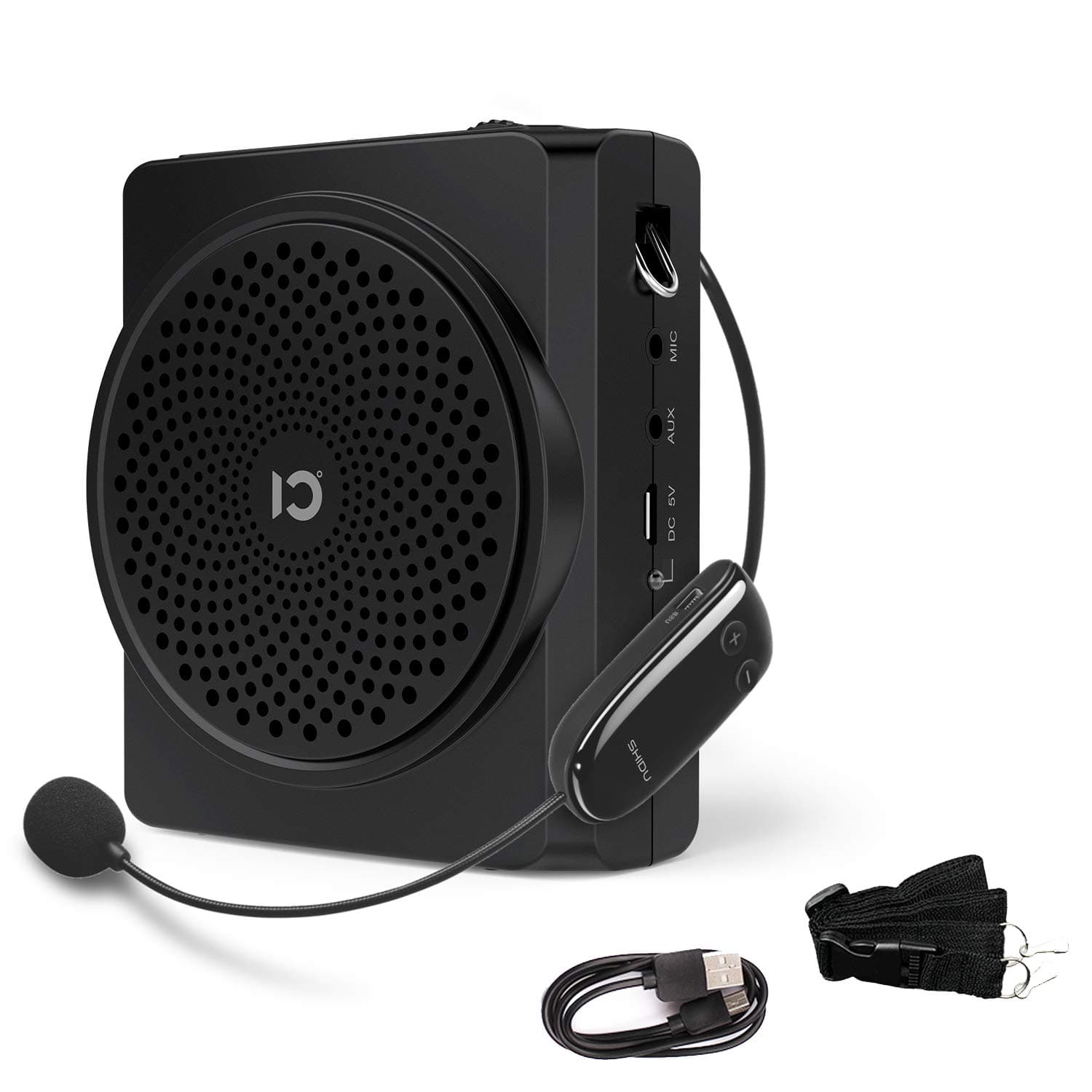 SHIDU Portable Voice Amplifier with UHF Microphone Headset, Mini Bluetooth Pa Speaker,16W 2200mAh Rechargeable Personal Amplifier for Teachers, Tou...
