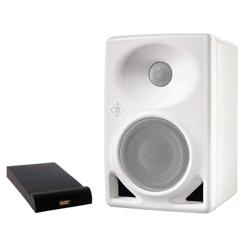 Neumann KH 80 DSP 4" + 1" Active 2-Way Studio Monitor (White, Single) with Medium Isolation Pad Bundle