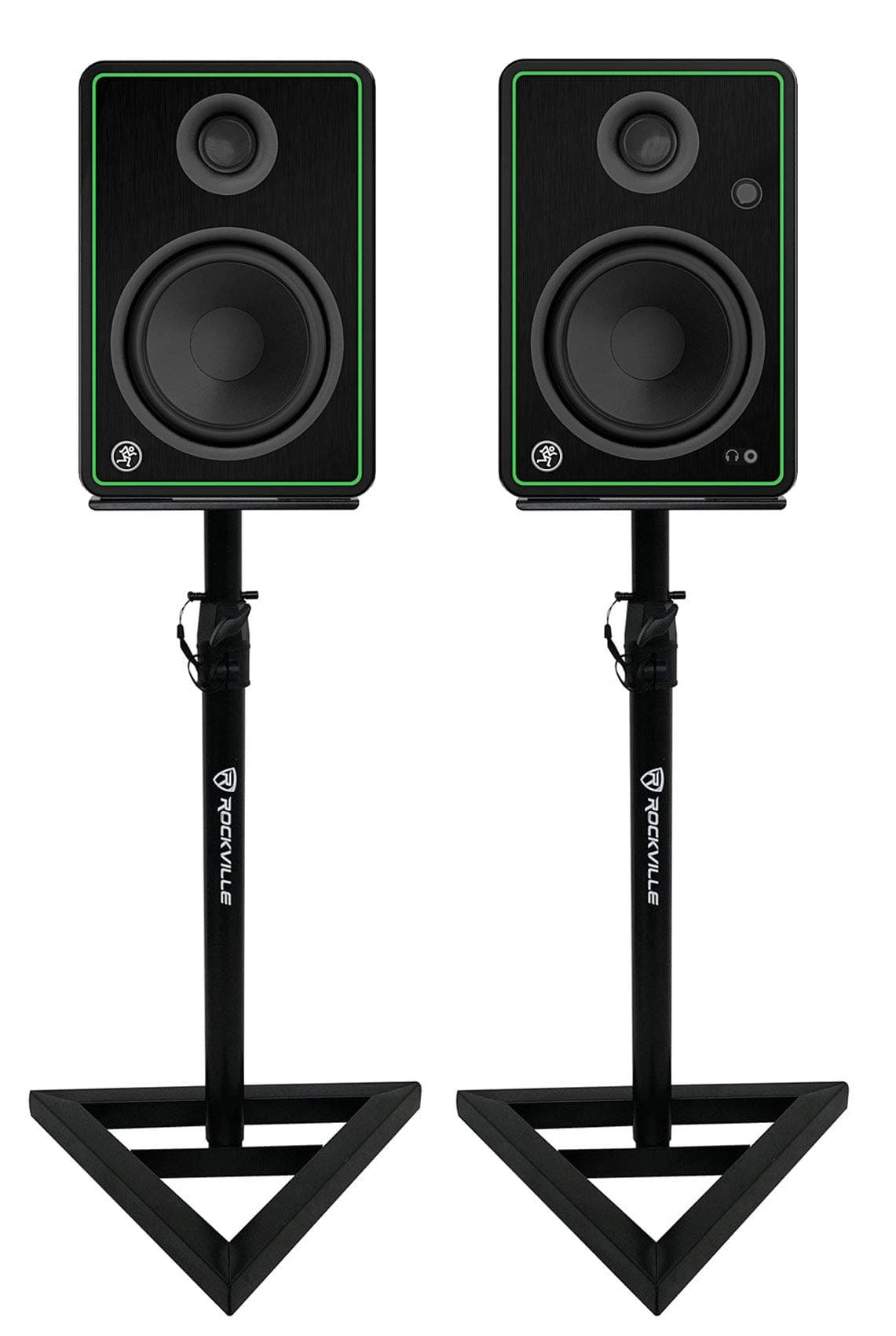 2) Mackie CR5-X 5" Reference Multimedia Studio Monitor Speakers+Stands+Foam Pads