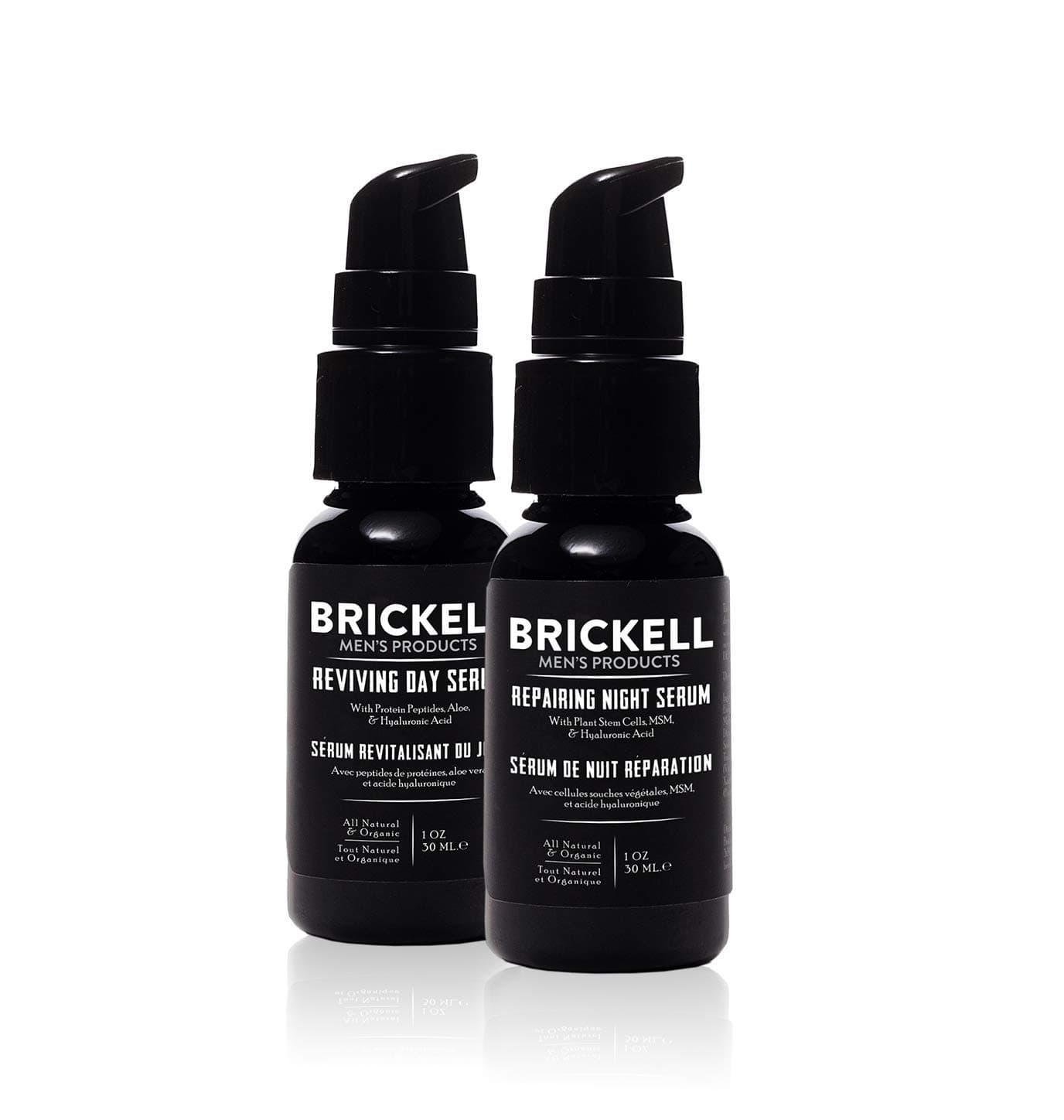 Brickell Men's Day and Night Serum Routine, All Natural and Organic, Scented