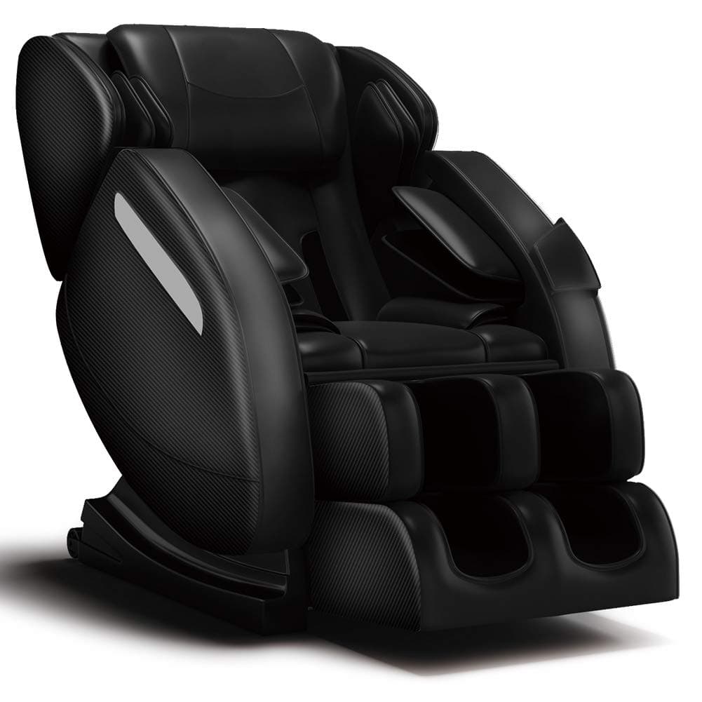 FOELRO 2022 Full Body Massage Chair, Zero Gravity Shiatsu Recliner with Air Bags, Back Heater, Foot Roller and Bluetooth Speaker, Black