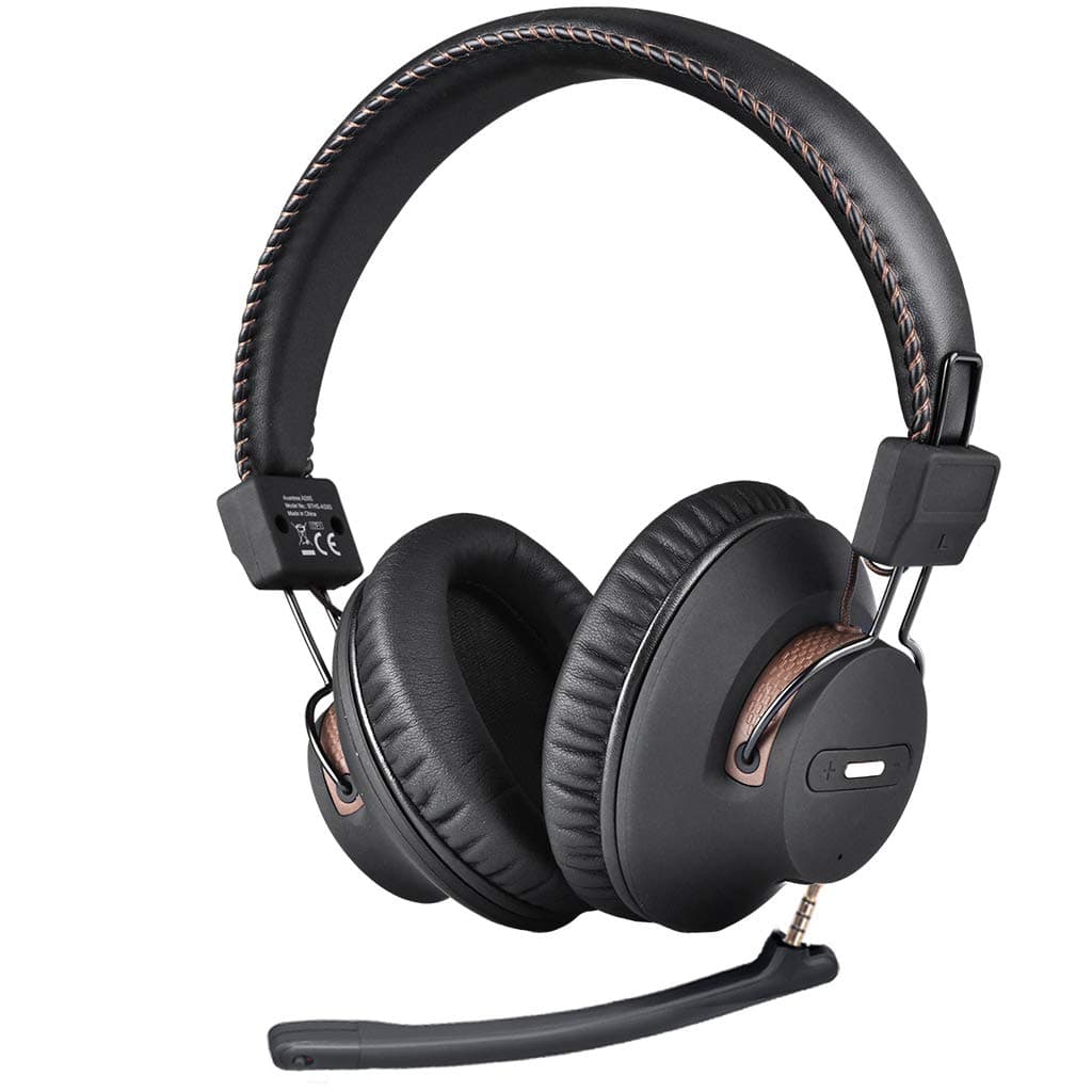 Avantree AS9M Bluetooth Over Ear Headphones with Detachable Boom Mic for Phone Call, Home Office PC Computer, Clear Voice & HiFi Sound Quality, Ext...