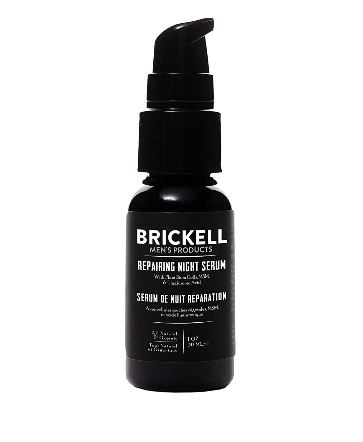 Brickell Men's Anti Aging Repairing Night Face Serum for Men, Natural and Organic Vitamin C Serum For Face to Repair Damaged Skin Cells, Dimini...