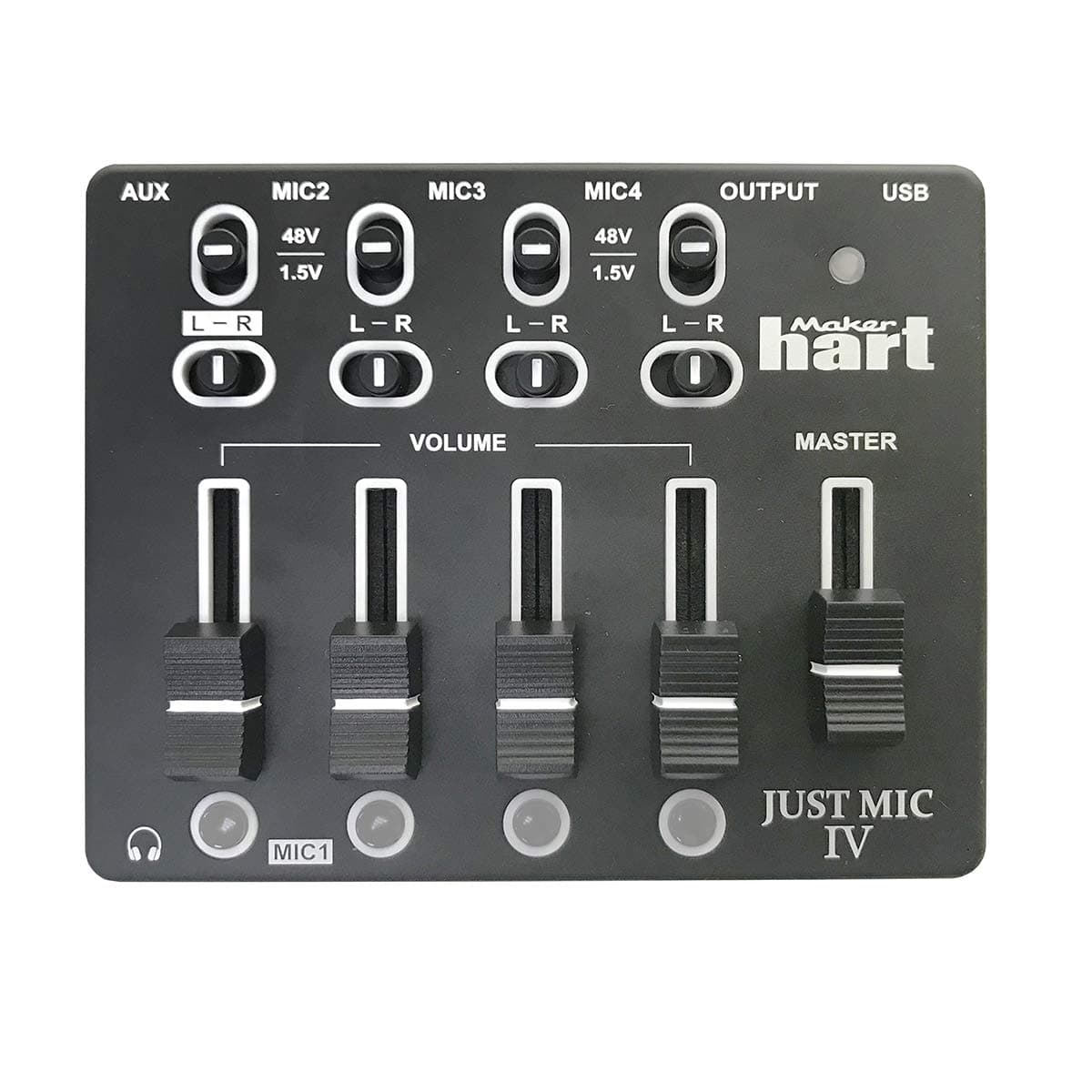 Maker hart Just Mic 4 Mini Microphone Mixer 4 Channels / Portable Phantom Power / Audio Interface