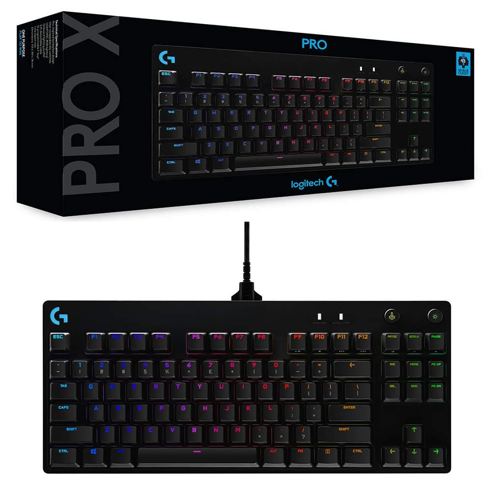 Logitech G Pro X Mechanical RGB TKL Gaming Keyboard GX Blue Clicky Switch