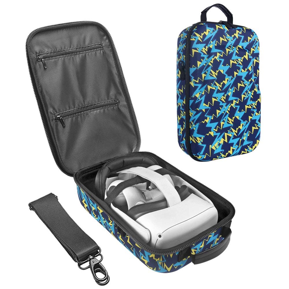 Zaracle Hard Travelling Case Storage Case Protective Pouch Bag Carrying Case for Oculus Quest 2 and Oculus Quest All-in-one VR Gaming Headset (Blue)