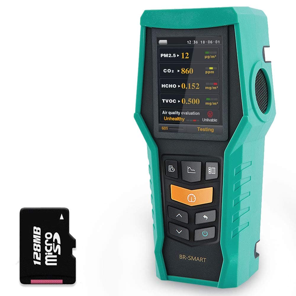 BLATN Smart 128s Air Quality Monitor Indoor CO2 PM2.5 TVOC Meter Formaldehyde HCHO Detector VOCs Pollution AQI Tester PM1.0 PM10 Dust Particle Coun...