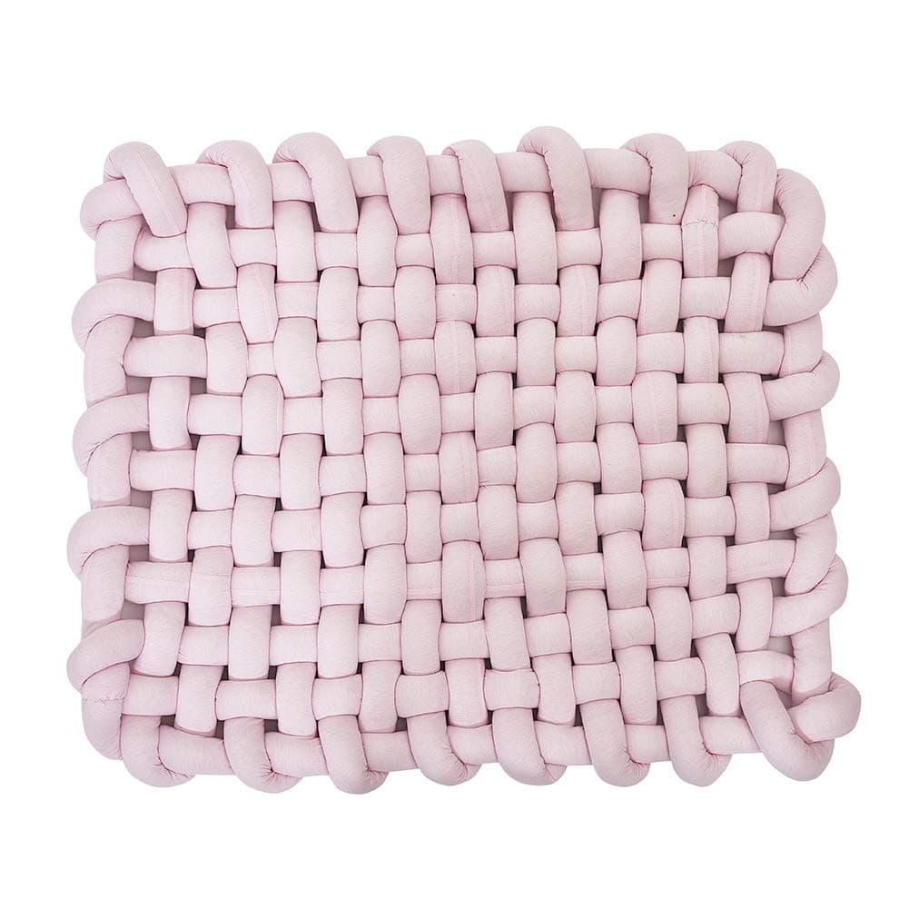 Wonder Space Knotted Braided Plush Mat, Baby Infant Newborn Sleeping Tummy Time Playing Nursery Rug Knot Floor Cushion, Handmade Pure Soft Fabric, ...