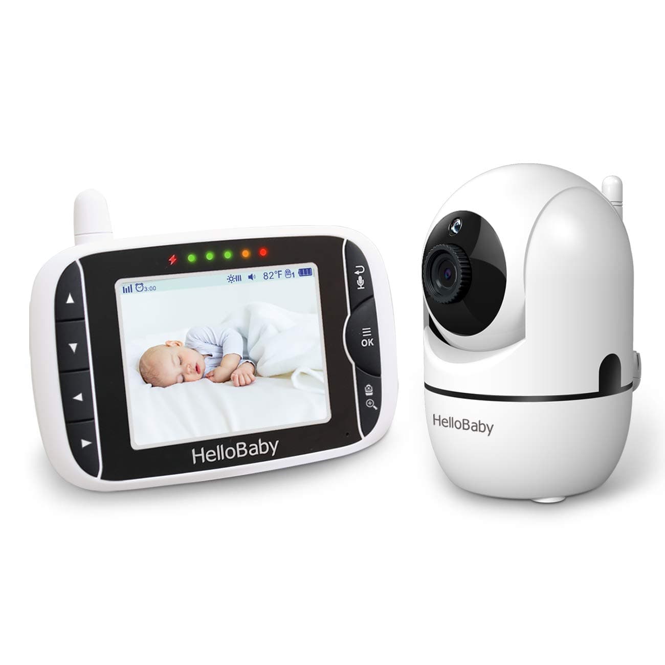 HelloBaby Baby Monitor 3.2-Inch LCD Display Screen and Remote Pan & Tilt & Zoom Camera, Two Way Audio, Automatic Night Vision, Temperature Sensor, ...