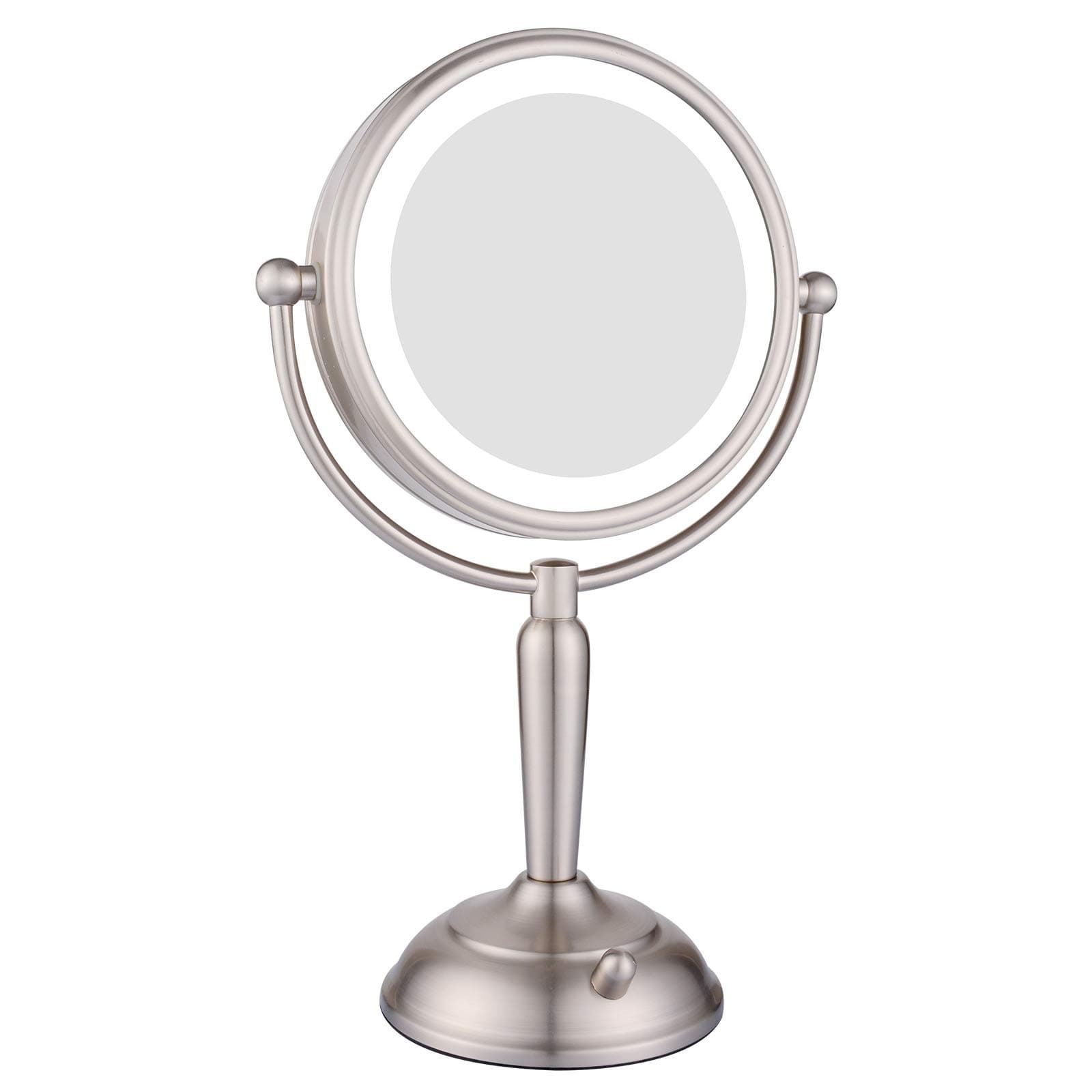 GURUN 8'' LED Lighted Vanity Makeup Mirror,1x/5x Magnifying Mirror with Natural White Light,Double Sided with Stand,AC Adapter Or Battery P...