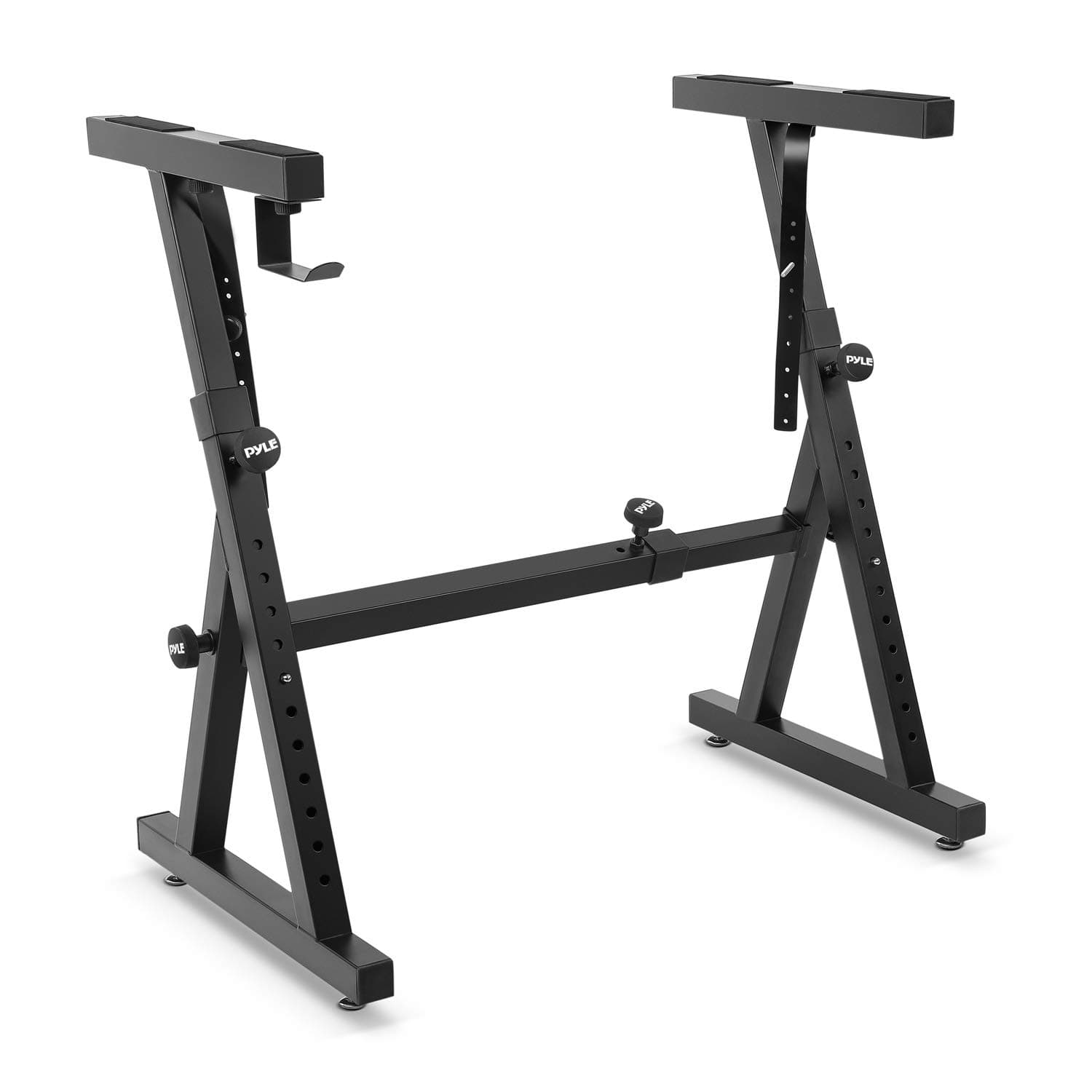 Pyle Heavy Duty Folding Keyboard Stand - Sturdy Reinforced Z Design w/ Adjustable Width & Height, Foam Padded Arms, Digital Piano Stand, Fits 54-88...