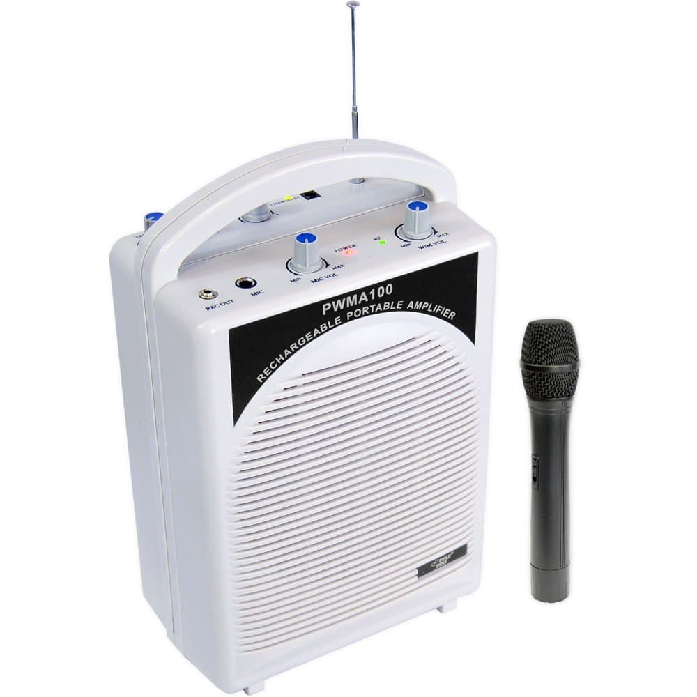 PylePro Latest Portable Mini PA Speaker System - Built in Rechargeable Battery Wireless Handheld Microphone and Aux Input Jack w/ Audio Control Cen...