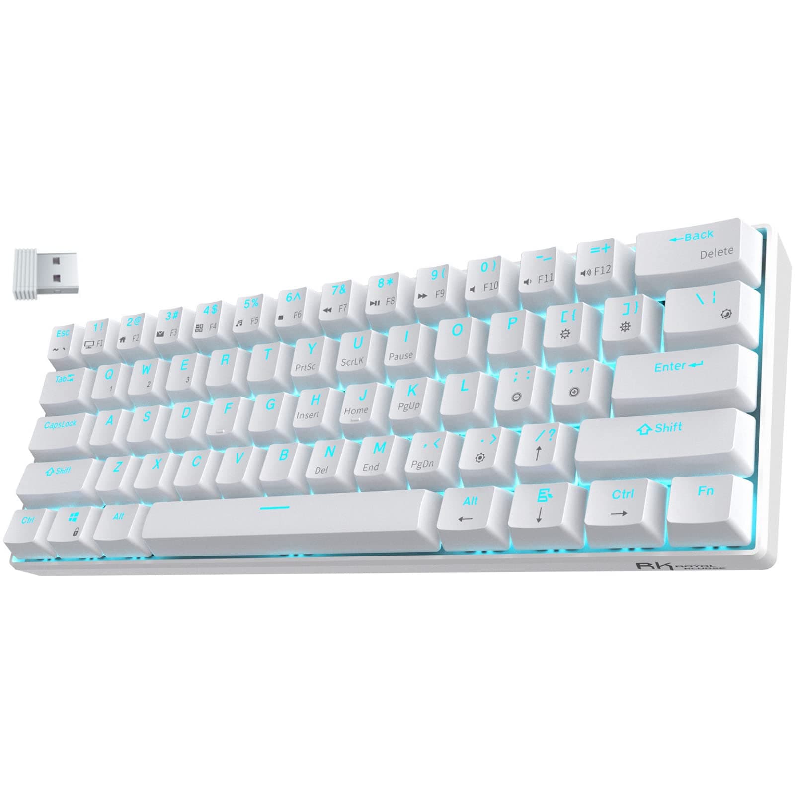 RK ROYAL KLUDGE RK61 Wireless 60% Triple Mode BT5.0/2.4G/USB-C Mechanical Keyboard, 61 Keys Bluetooth Mechanical Keyboard, Compact Gaming Keyboard ...
