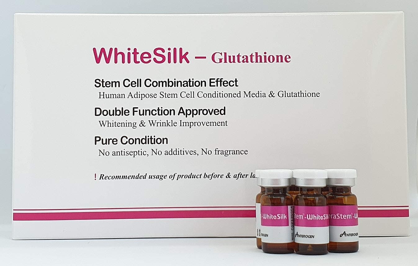 WhiteSilk〔PRO Drops〕─ Power Ampoule with Glutathione┃Human Stem Cell 800,000ppm┃ Professional Skin Healing Ampule, Rejuvenating, Antioxidant, Revit...