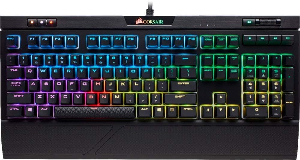 CORSAIR Strafe RGB MK.2 Mechanical Gaming Keyboard - USB Passthrough - Linear and Quiet - Cherry MX Red Switch - RGB LED Backlit (Renewed)