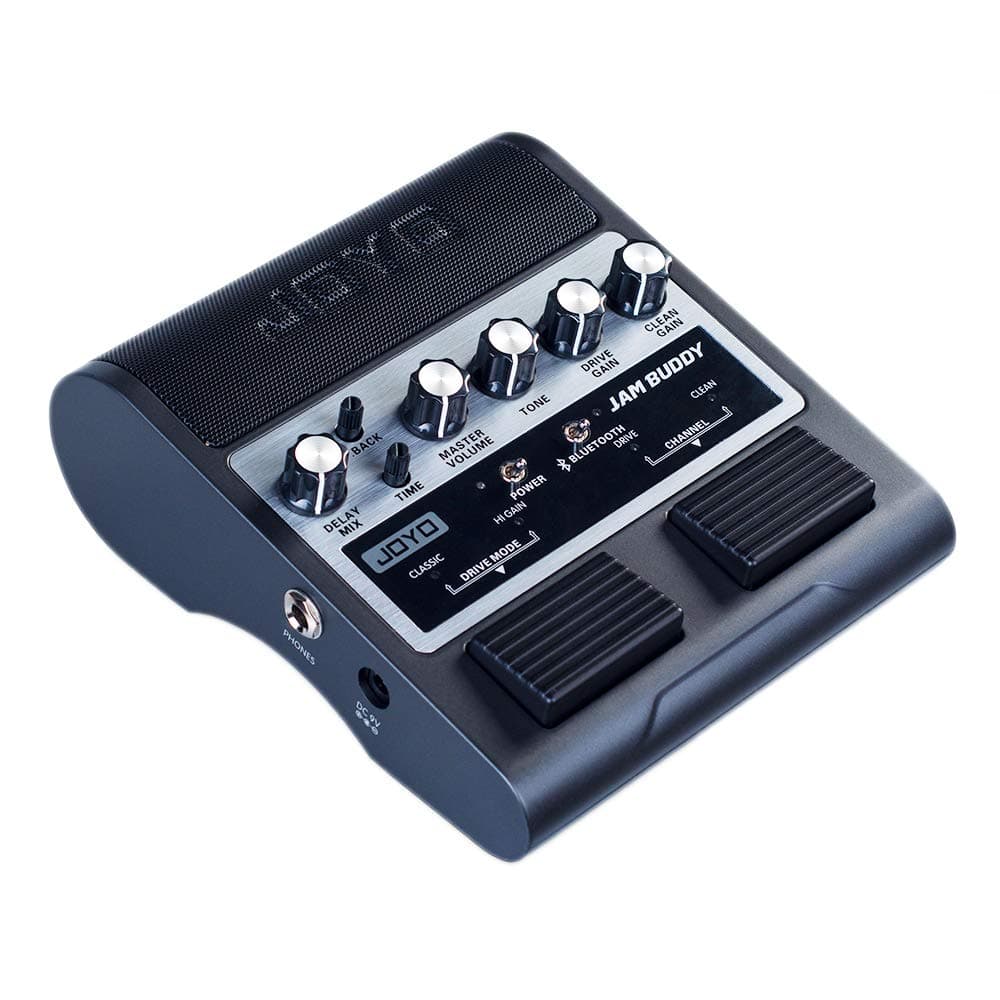 JOYO Jam Buddy Dual Channel Electric Guitar Effect Pedal Amp with 2 x 4W Bluetooth 4.0 Speaker of Practice Guitar Amplifier Effect Pedal (Black)