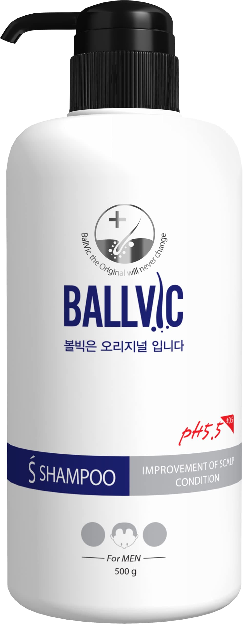 BallVic S Shampoo - Hair Loss Hair Regrowth Shampoo Hair Thickening Healthy Scalp PH 5.5 DHT Blocker for Men 17.6 Oz (500g)