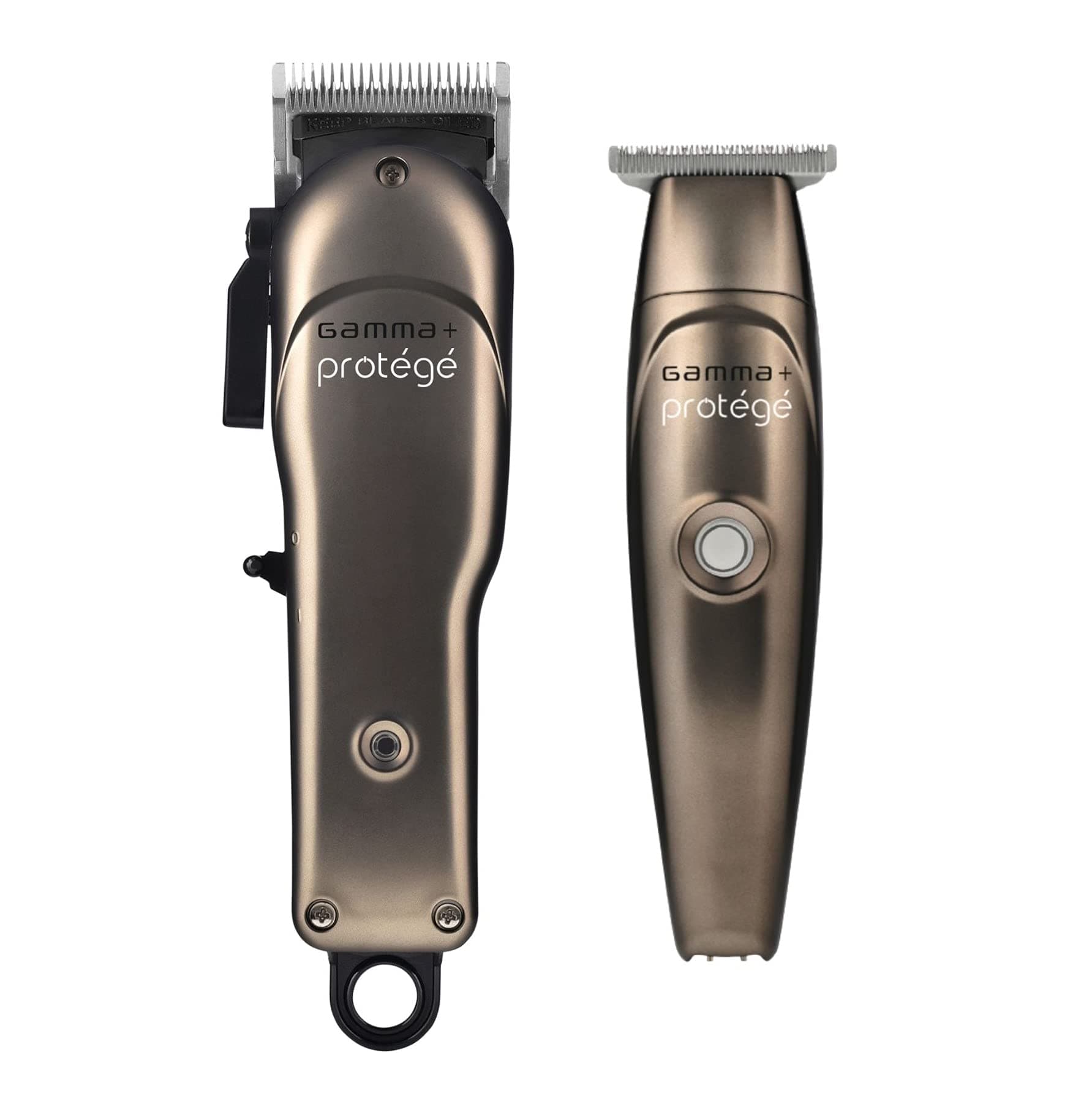 GAMMA+ Protégé Cordless Clipper and Trimmer Combo Set, Barbers for Men or Women, Micro USB, Taper Blade, Guards, Great Beginner Set, Matte Metallic...