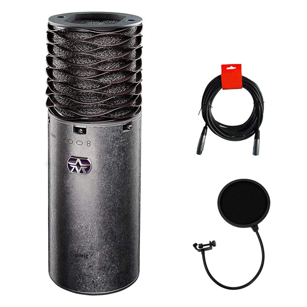 Aston Microphones Spirit Multi-Pattern Condenser Microphone with Pop Filter & XLR-XLR Cable Bundle