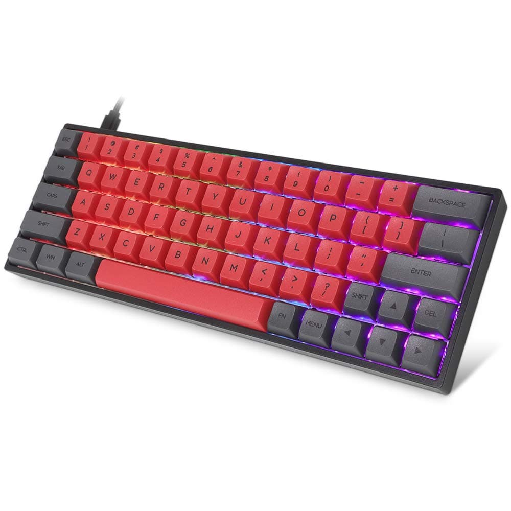 60% Mechanical Keyboard, RGB LED Backlit, Gateron Optical Switch, Macros, Waterproof, Ergonomic USB Wired Gaming Keyboard for PC/Mac Gamer