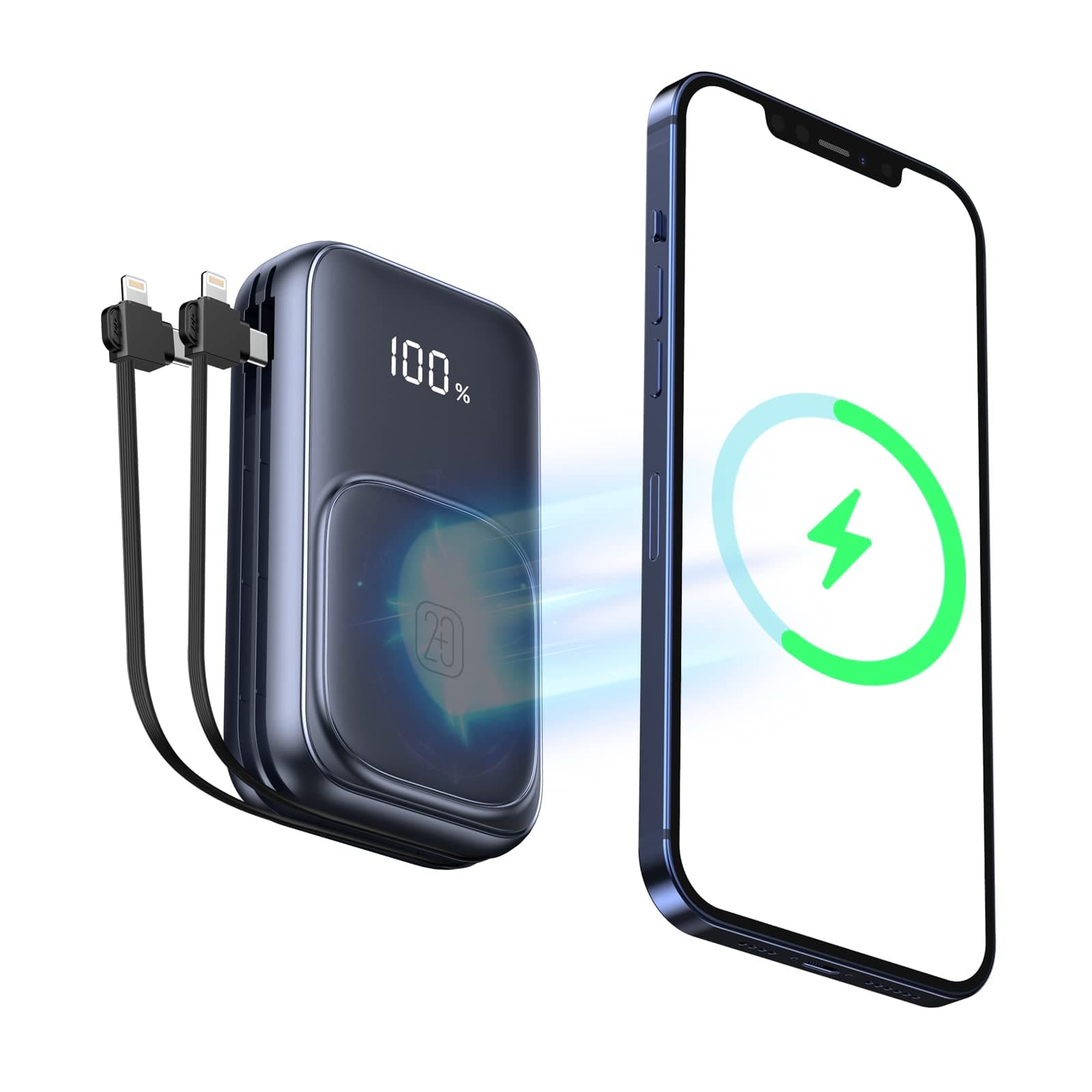 SKALD YLANG Magnetic Wireless Portable Charger, 20000 mAh 15W Wireless Charging & 20W PD QC3.0 Fast Charging, Smart LED Display USB-C Power Bank, E...