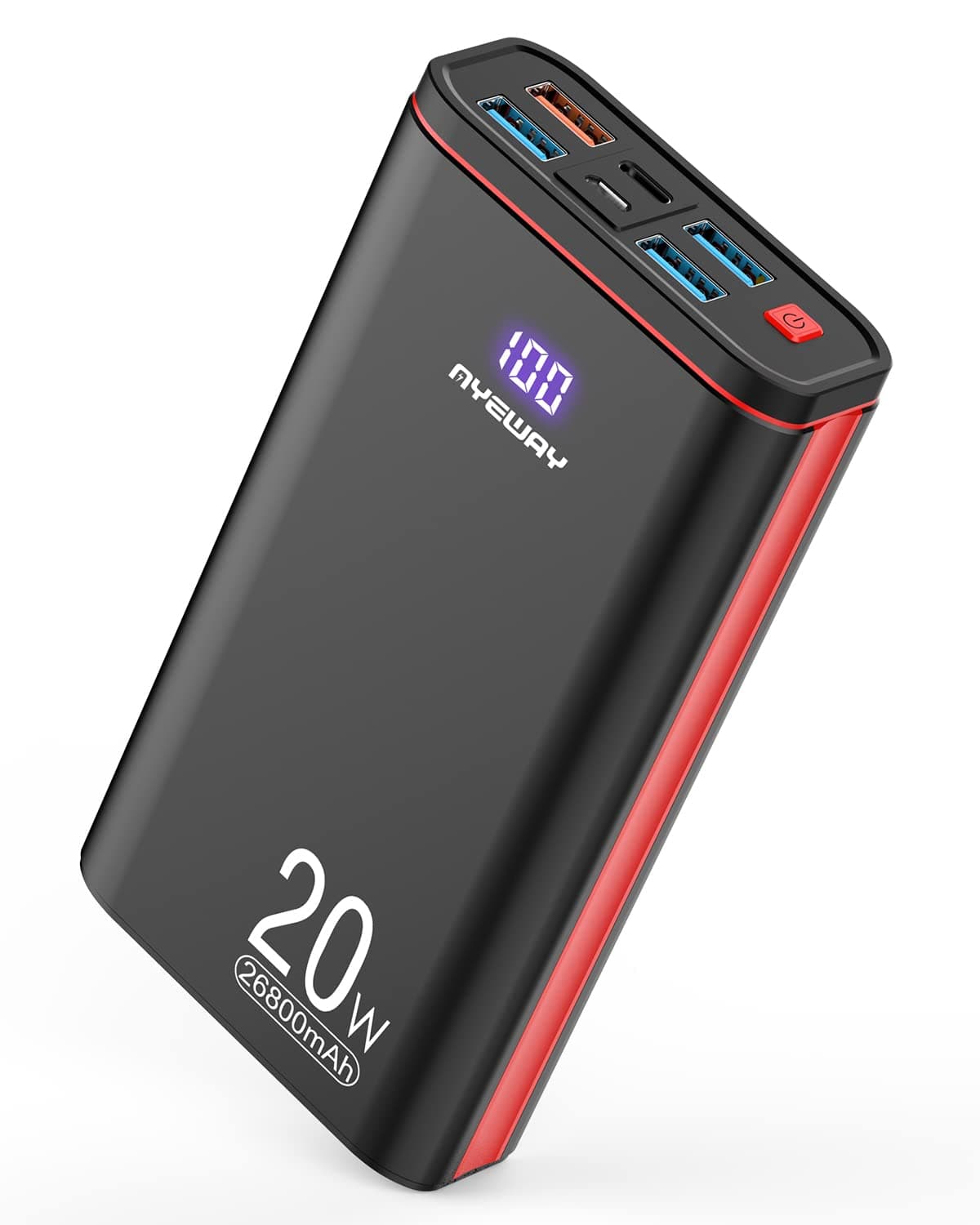 Ayeway Battery Pack USB C Portable Charger PD 20W Fast Charging 12V/9V/5V 26800mAh Power Bank with Type C Output/Input,Battery Phone Charger for iP...