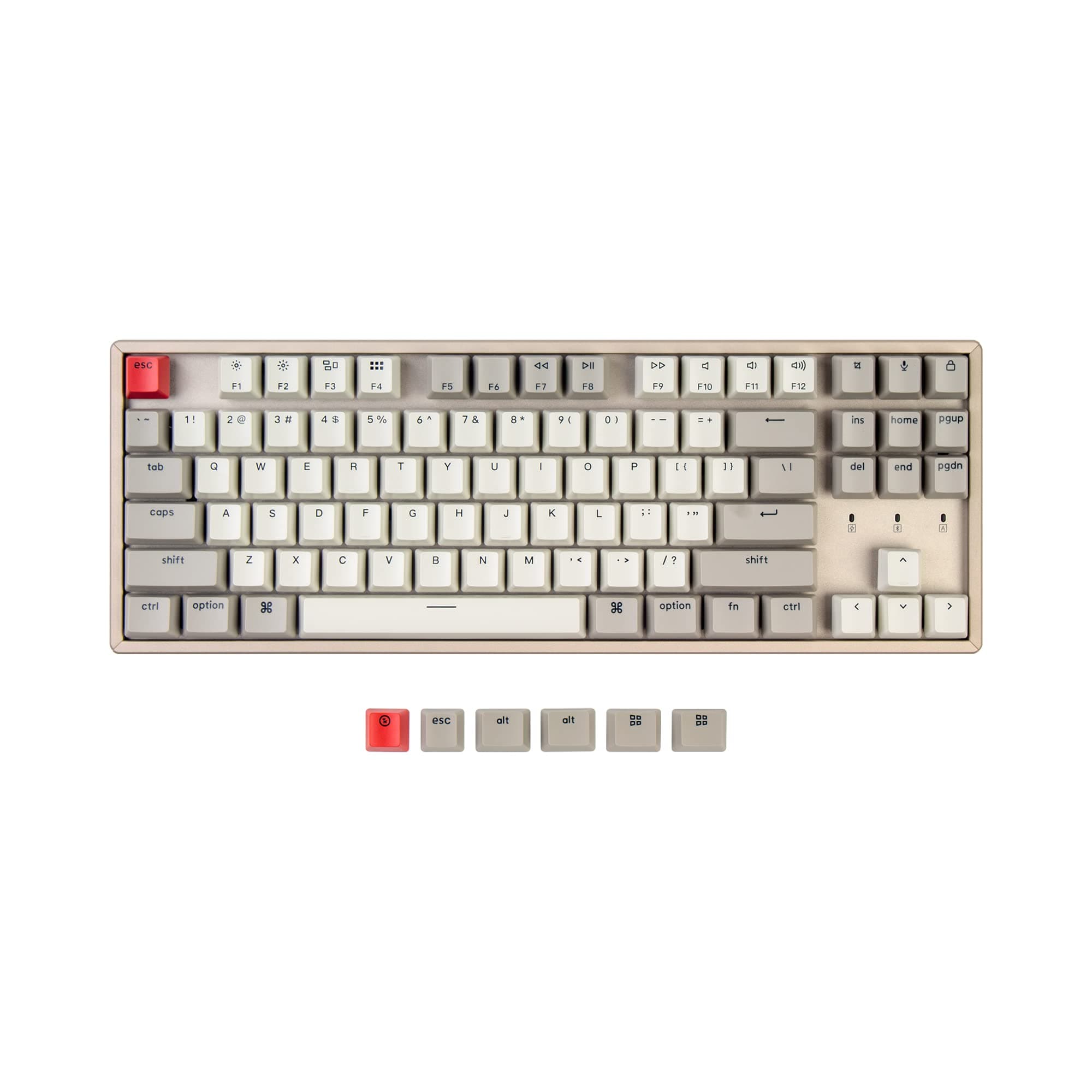 Keychron K8 87 Keys Tenkeyless Layout Wireless Mechanical Gaming Keyboard for Mac, Multitasking Type-C Wired Computer Keyboard for Windows with Key...