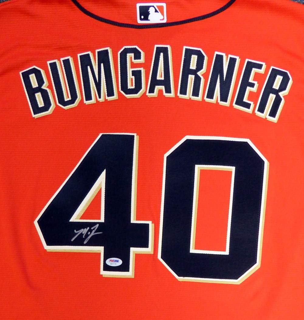 San Francisco Giants Madison Bumgarner Autographed Orange Majestic Jersey Size XL PSA/DNA Stock #105689 - Autographed MLB Jerseys