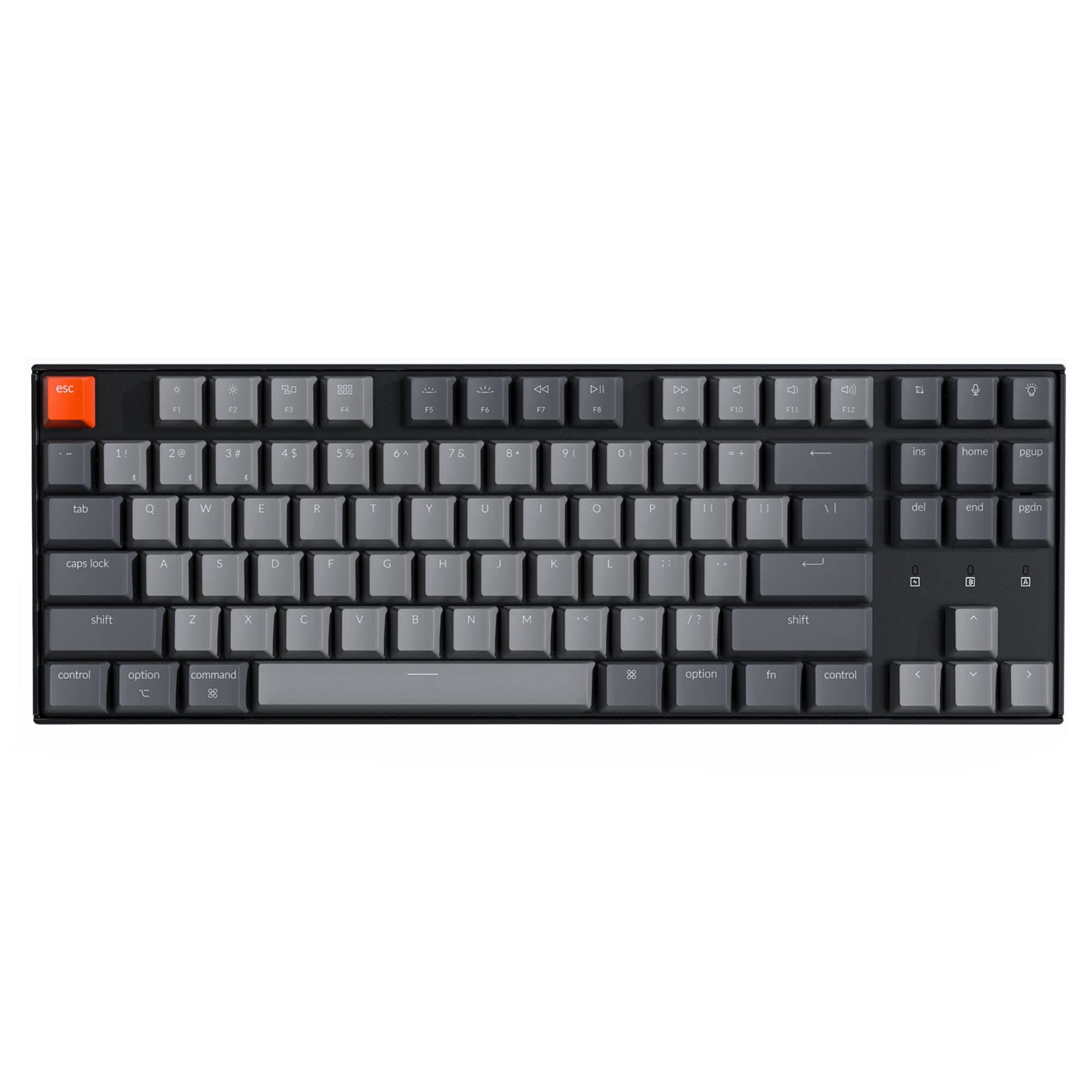 Keychron K8 Tenkeyless Wireless Mechanical Keyboard for Mac, White Backlight, Bluetooth, Multitasking, Type-C Wired Gaming Keyboard for Windows wit...
