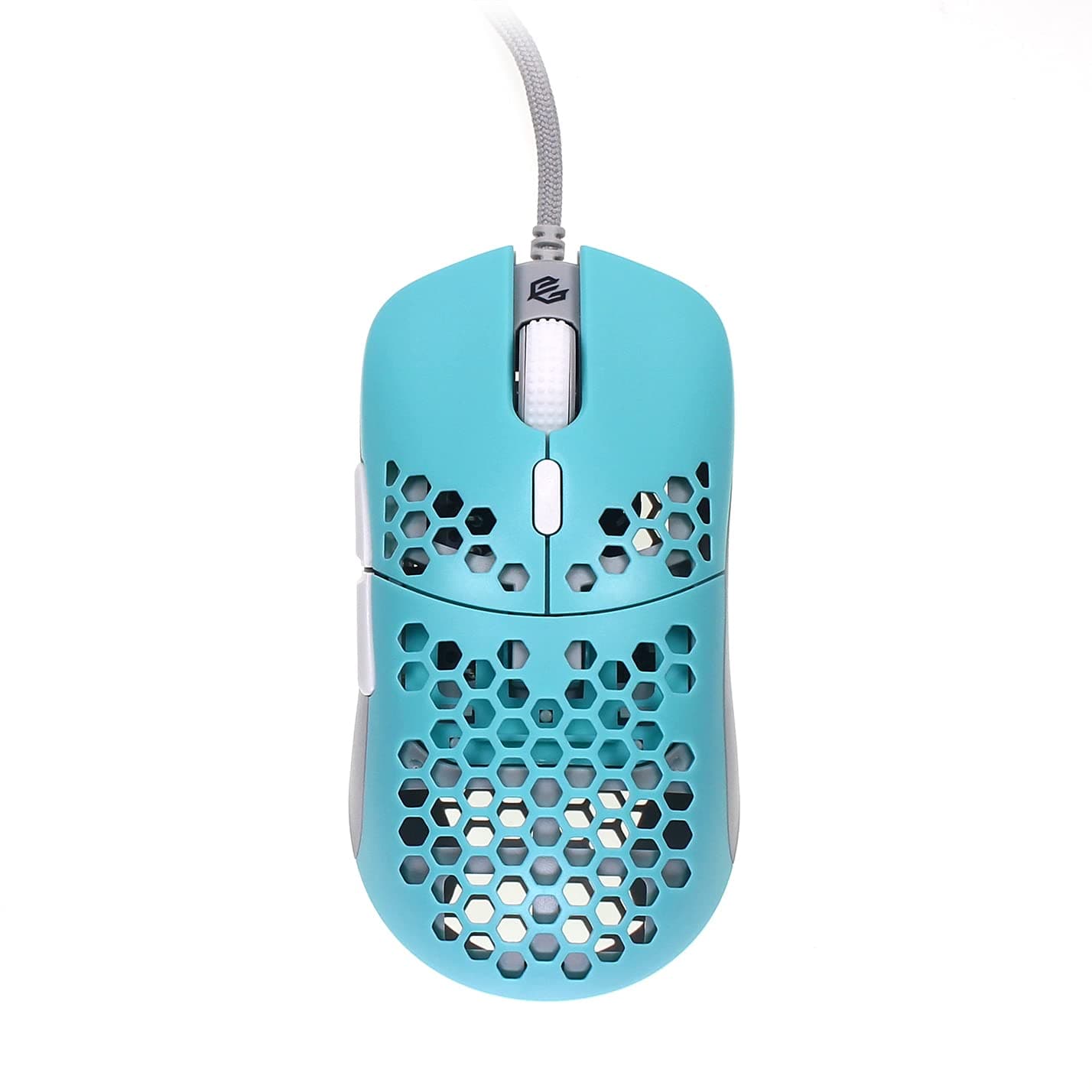 Gwolves Hati HTM Ultra Lightweight Honeycomb Design Wired Gaming Mouse 3360 Sensor - PTFE Skates - 6 Buttons - Only 61G (Aqua)