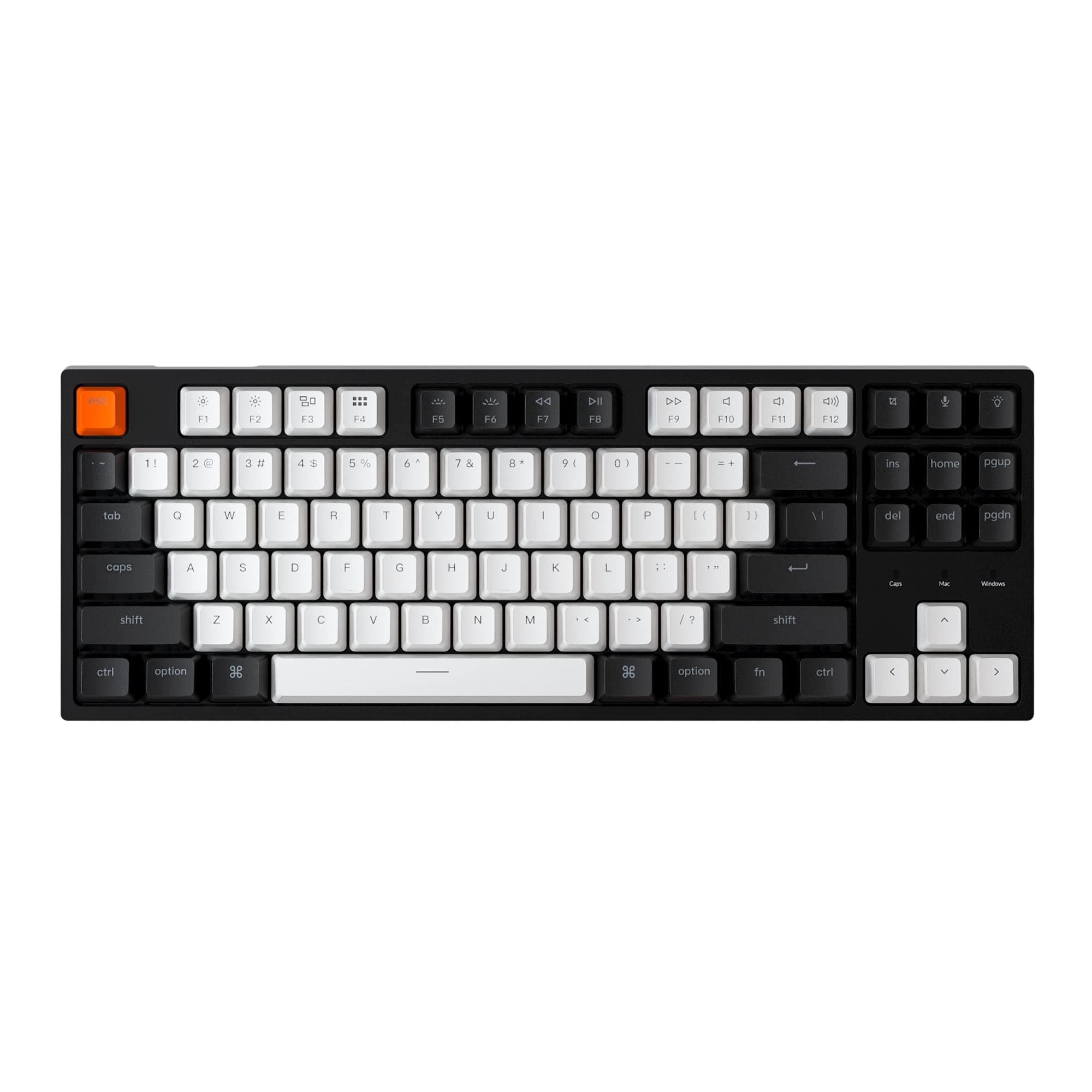 Keychron C1 Hot-swappable Wired Mechanical Keyboard with Gateron G Pro Brown Switch/Double-Shot ABS Keycaps/White Backlight/USB Type-C Cable, Tenke...