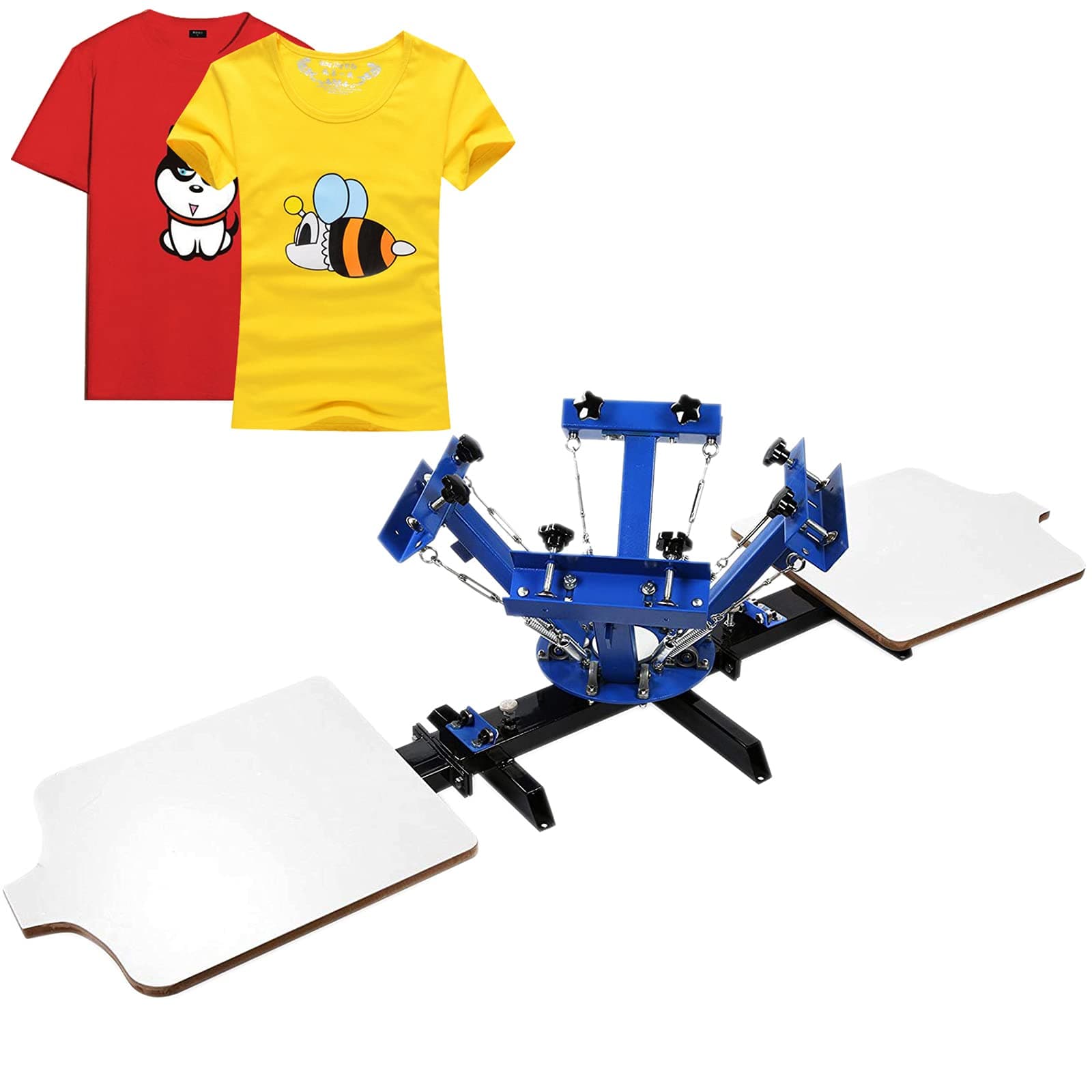 VEVOR Screen Printer 4 Color 2 Station Silk Screen Printing Kit 55x45cm T-Shirt Screen Printing Machine Screenprint Press (4 Color 2 Station)