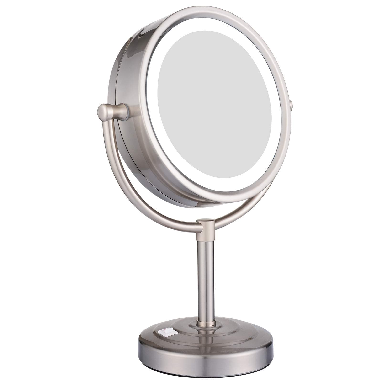 GURUN Recharge LED Lighted Makeup Mirror with 10x Magnification,Battery Inside, 8.5-Inch,Tabletop Double-Sided, 2208D(10x, Nickel)