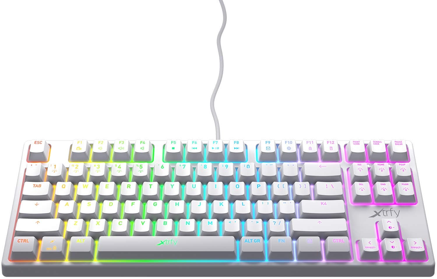 K4 RGB Tenkeyless White Edition, Mechanical Gaming Keyboard with RGB, US