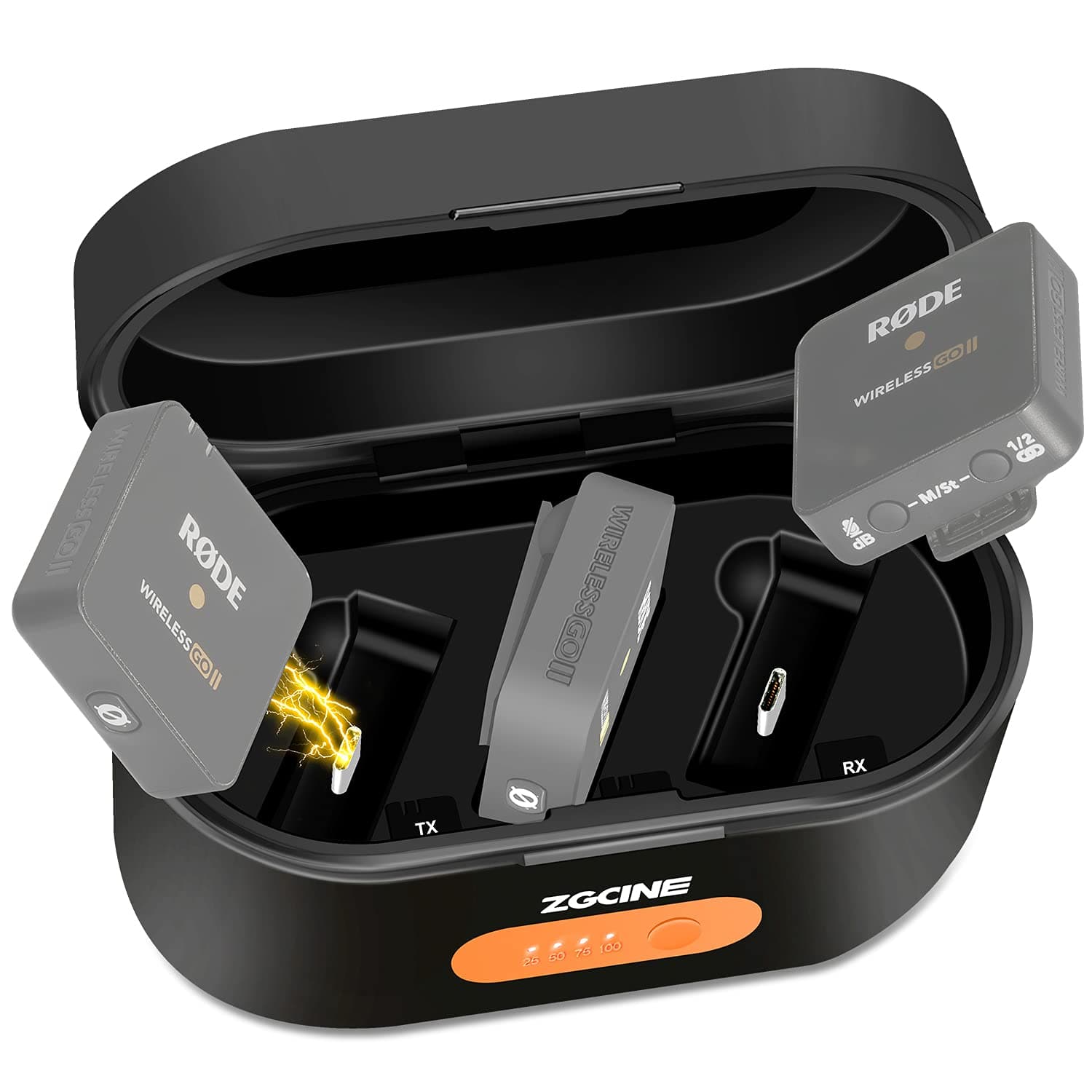 Wireless Charging Case Compatible for Rode Microphones Wireless GO 2 & Rode Microphones Wireless GO