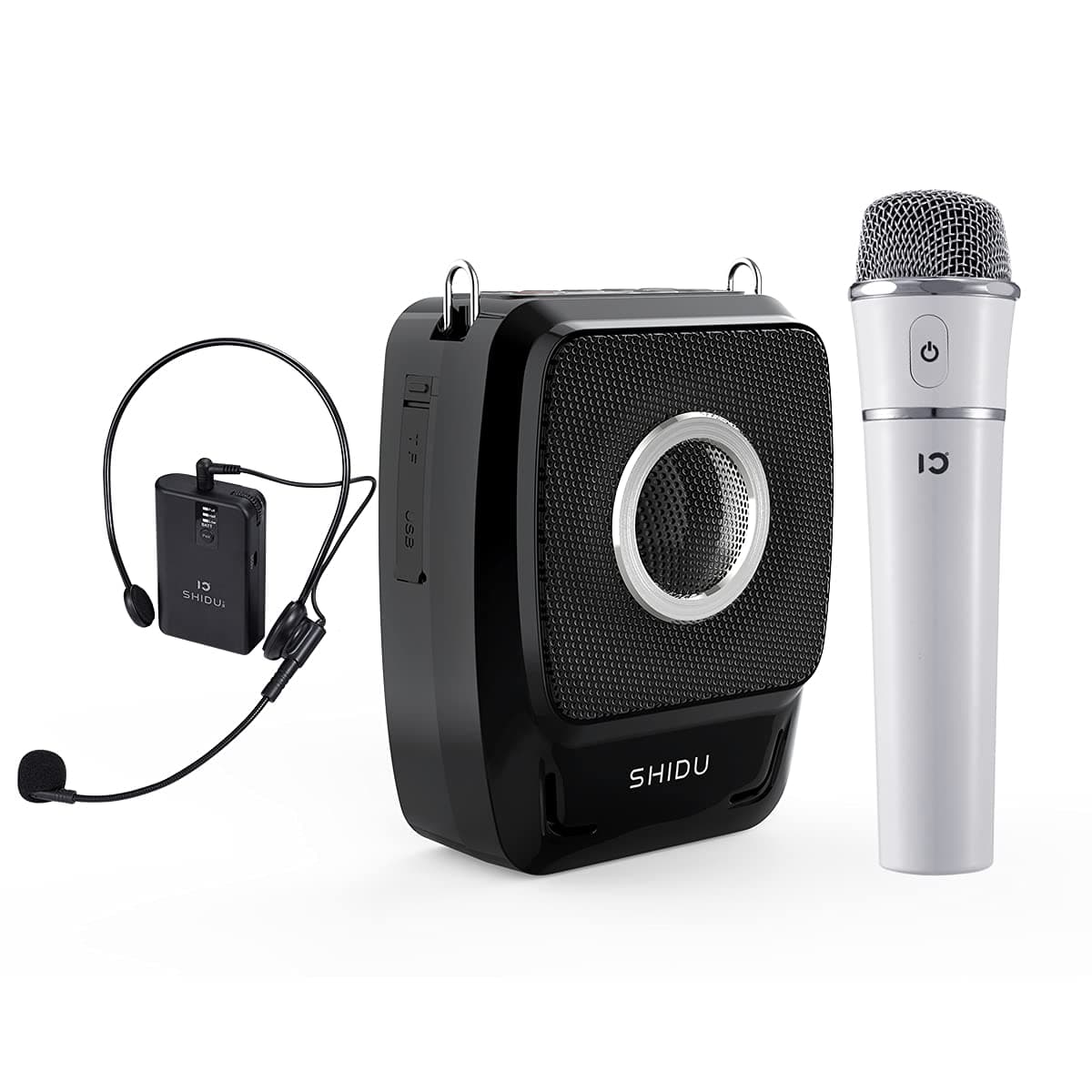 SHIDU Voice Amplifier with 2 Microphones,25W 2600mAh with UHF Portable PA System,Wireless Bluetooth Speaker for Teachers, Meeting, Promotions ,Outd...