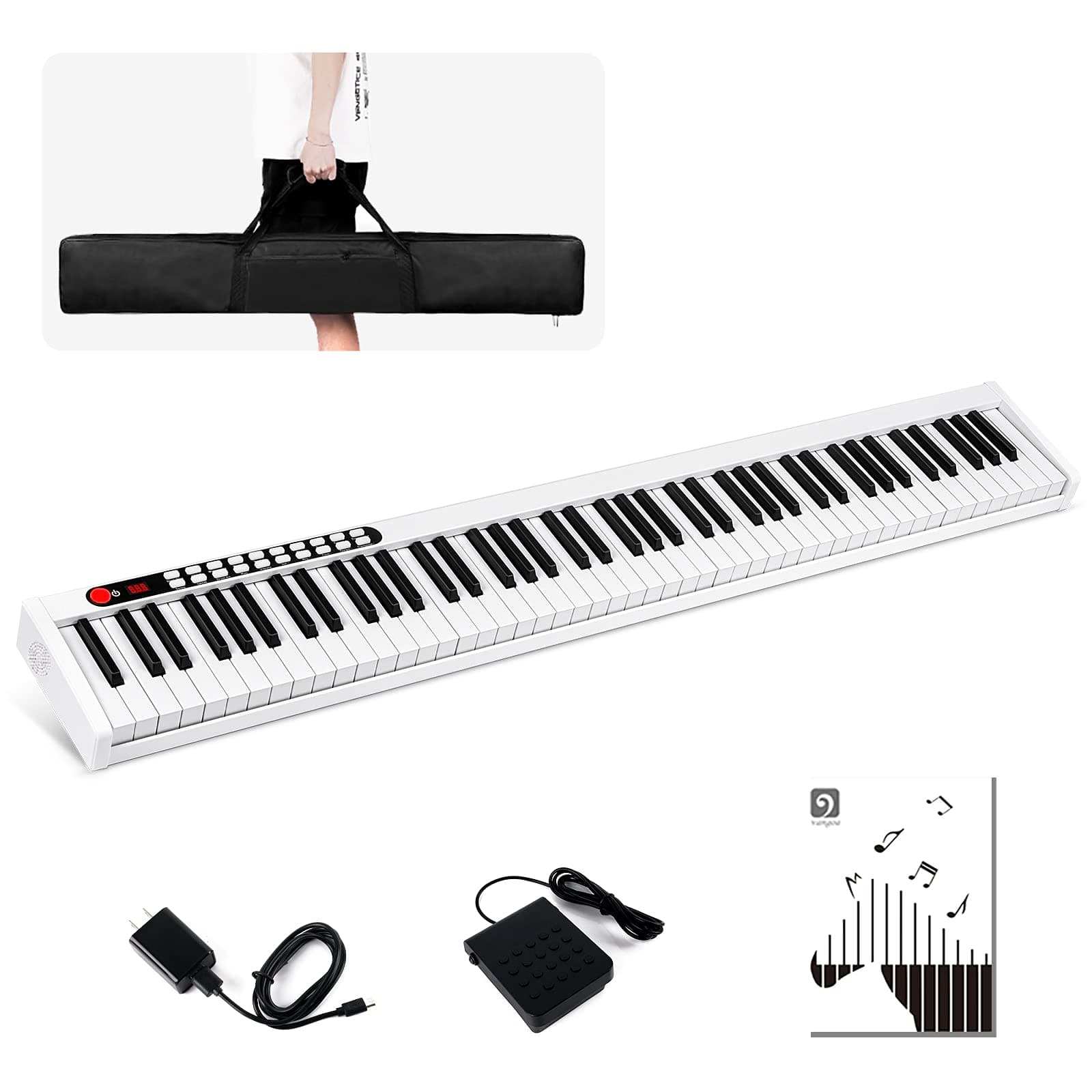 Vangoa Piano Keyboard, 88 Key Portable Keyboard Piano Electric Beginner with Touch Sensitive Keys, Wireless Connection, Sustain Pedal, Power Supply...