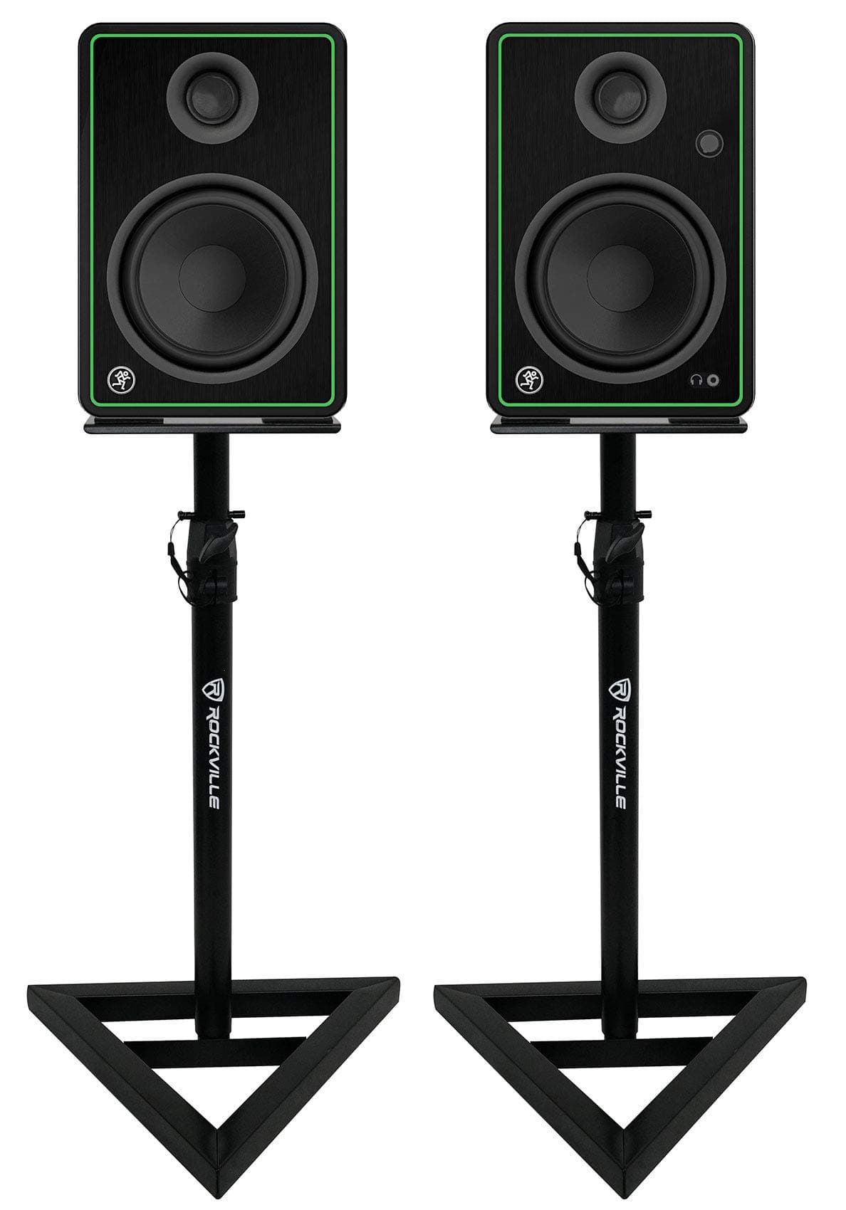 (2) Mackie CR5-XBT 5" 50w Studio Monitor Speakers w/Bluetooth+Stands+Foam Pads