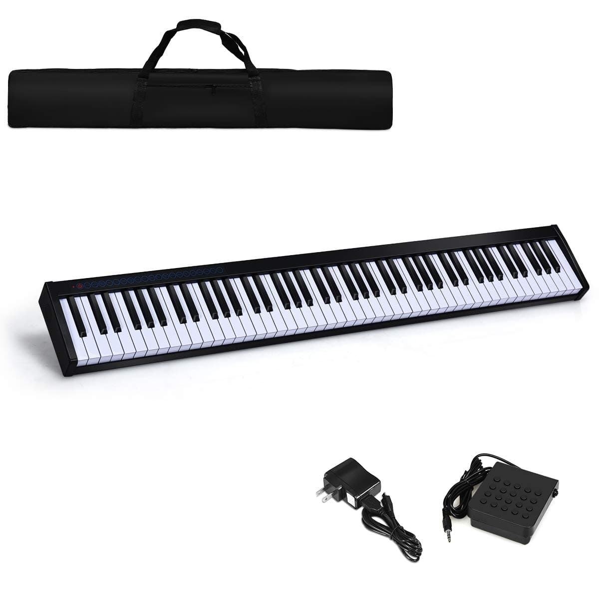 Costzon 88-Key Portable Keyboard Piano, Electric Keyboard Digital Piano w/Full Size Semi Weighted Keys, USB/MIDI Keyboard, Sustain Pedal, Power Sup...