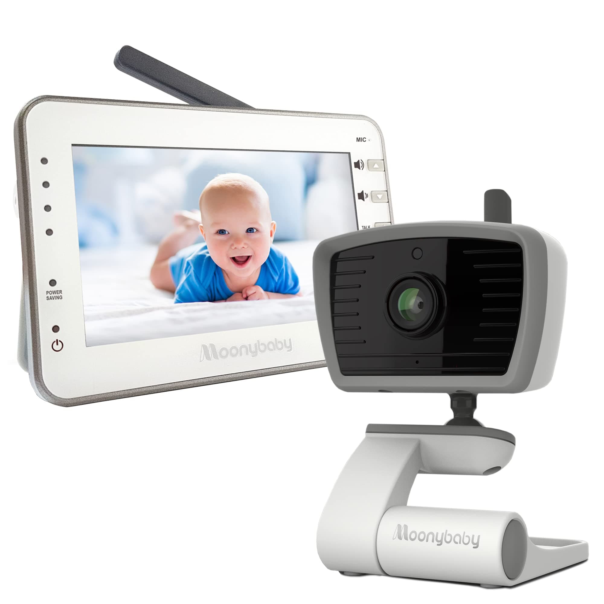 MoonyBaby No WiFi Baby Monitor with 12 Hours Long Battery Life, 1000ft Long Range, 4.3" Display, Auto Night Vision, 2-way Audio, Temperature Se...