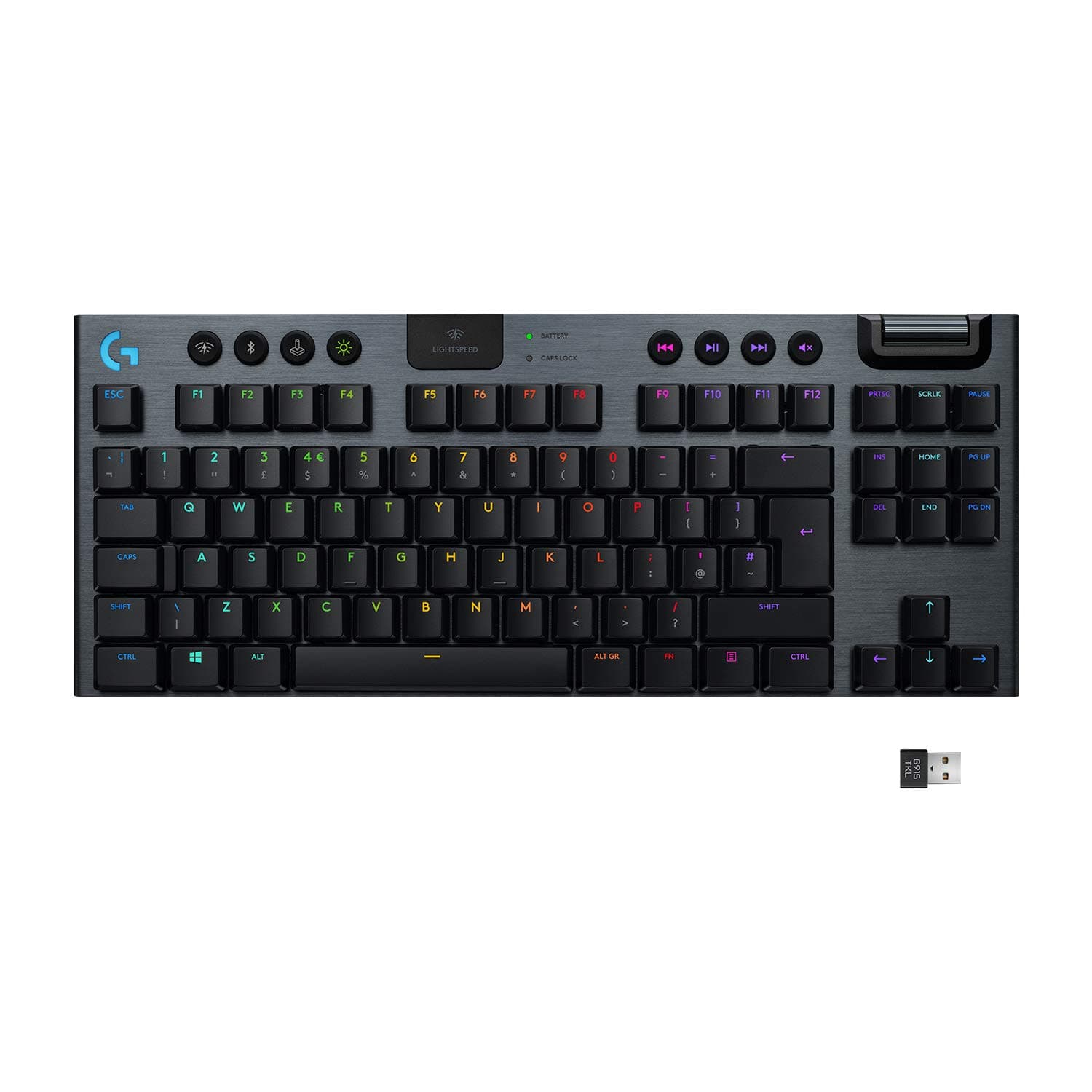 Logitech G915 TKL Tenkeyless Lightspeed Wireless RGB Mechanical Gaming Keyboard, Low Profile Switch Options, LIGHTSYNC RGB, Advanced Wireless and B...